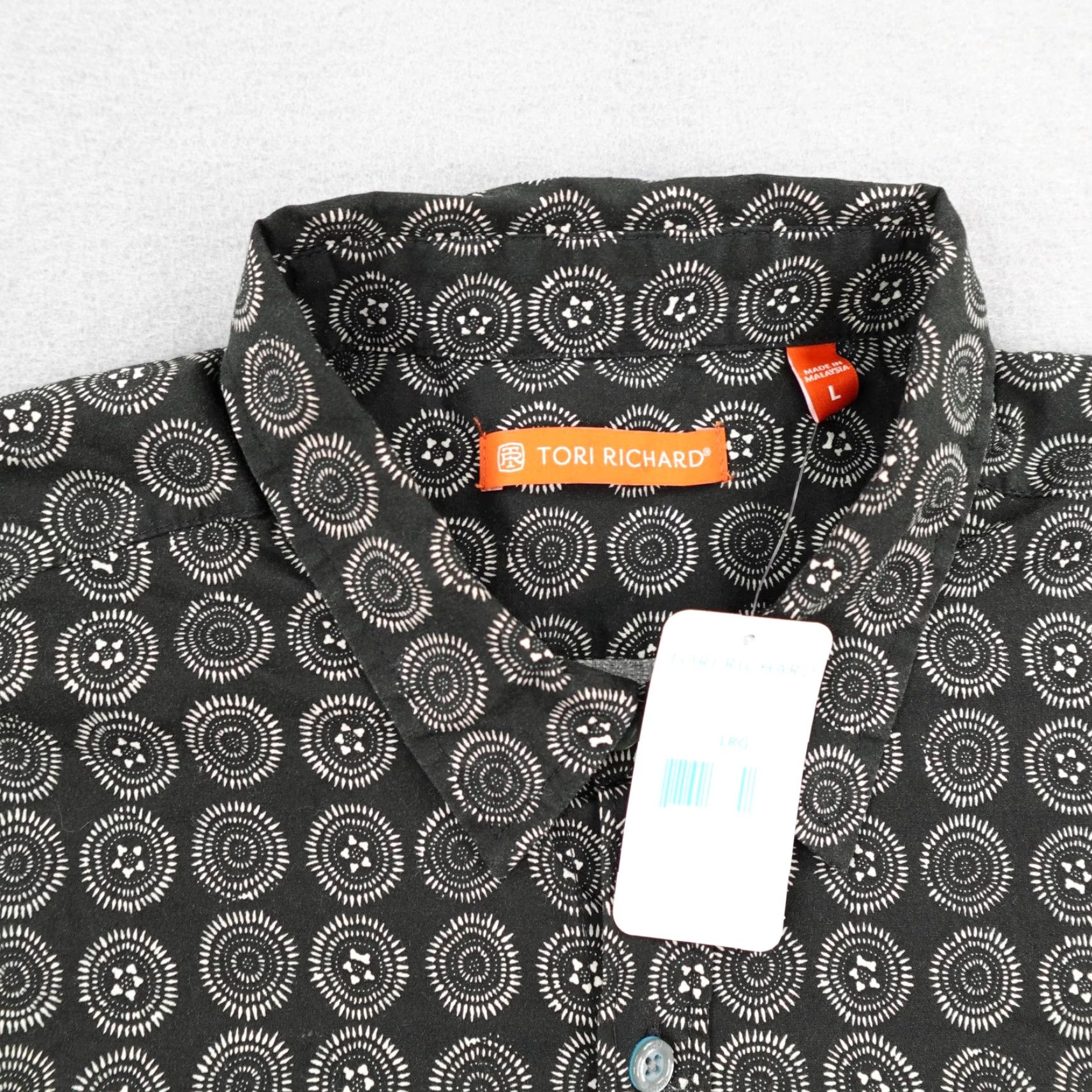 Tori Richard Tori Richard Shirt Mens Large Black Sea Crest Aloha Hawaiian Abstract Geometric Beach Tropical Button-Up Long Sleeve - Mens Size US L / EU 52-54 / 3 - 2 Thumbnail