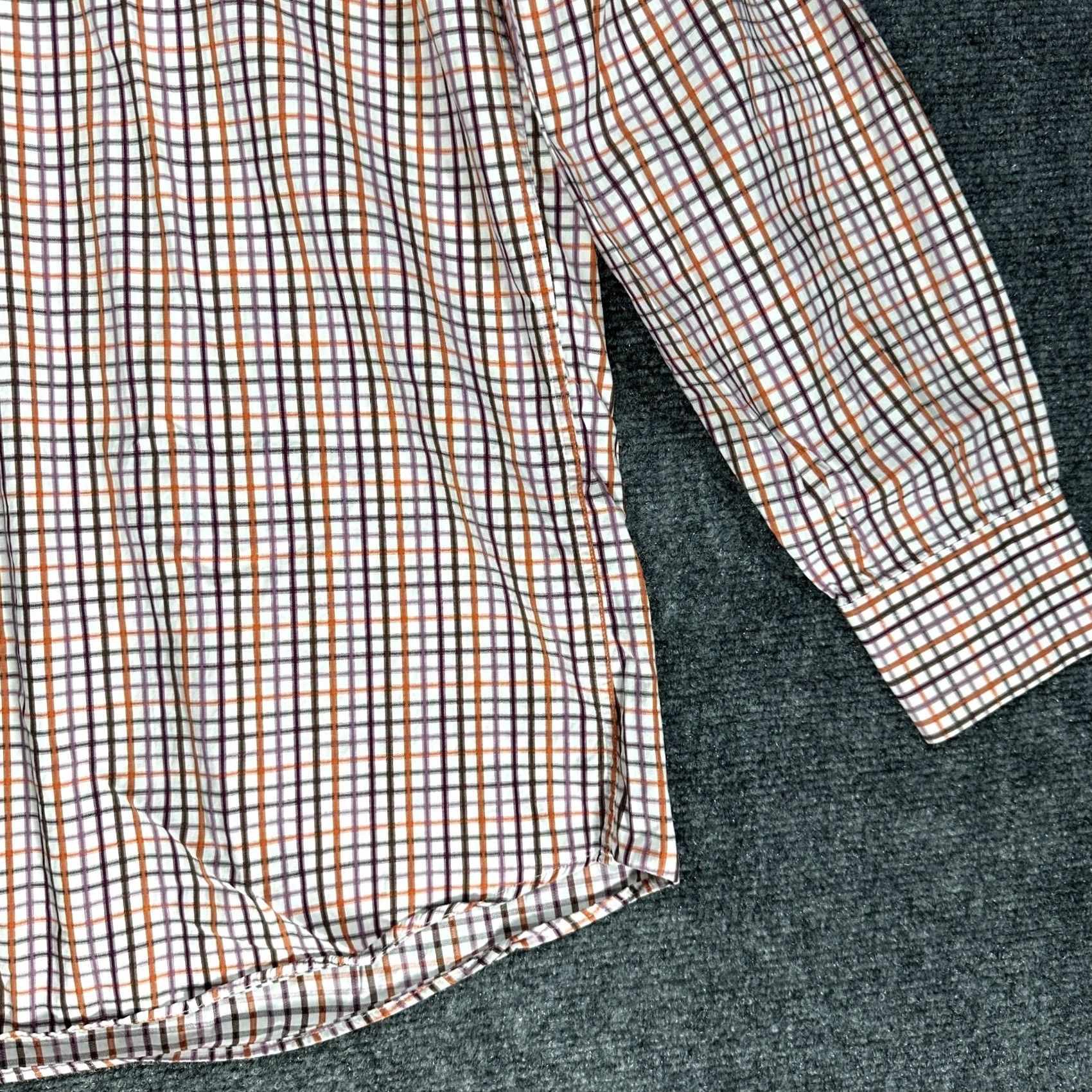 Vintage St Croix Shirt Button Up Orange Purple Plaid Cotton Long Sleeve Mens Large Size US L / EU 52-54 / 3 - 3 Thumbnail