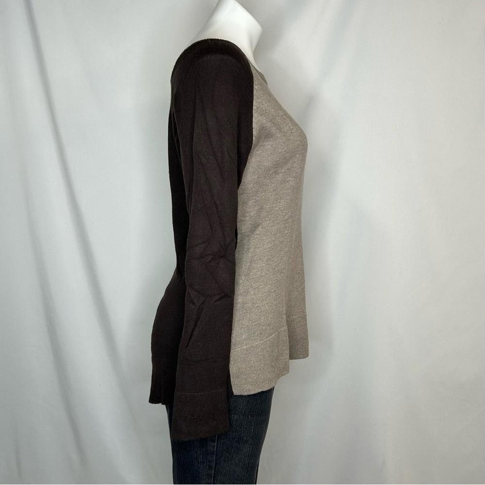 Designer Joan Vass Chic Two-Tone Zip-Back Sweater, M Size M / US 6-8 / IT 42-44 - 5 Thumbnail