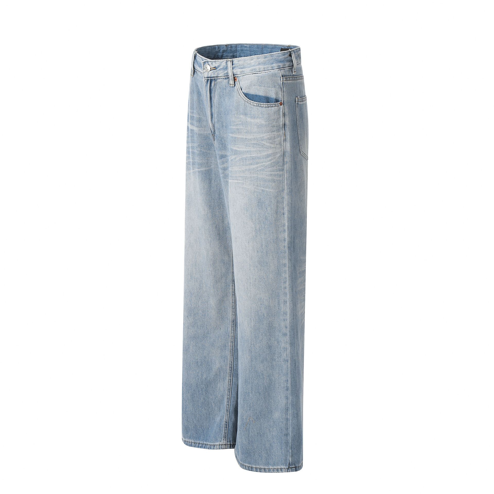 Japanese Brand × Jean Men's washed vintage blue straight wide-leg jeans Size US 32 / EU 48 - 2 Thumbnail