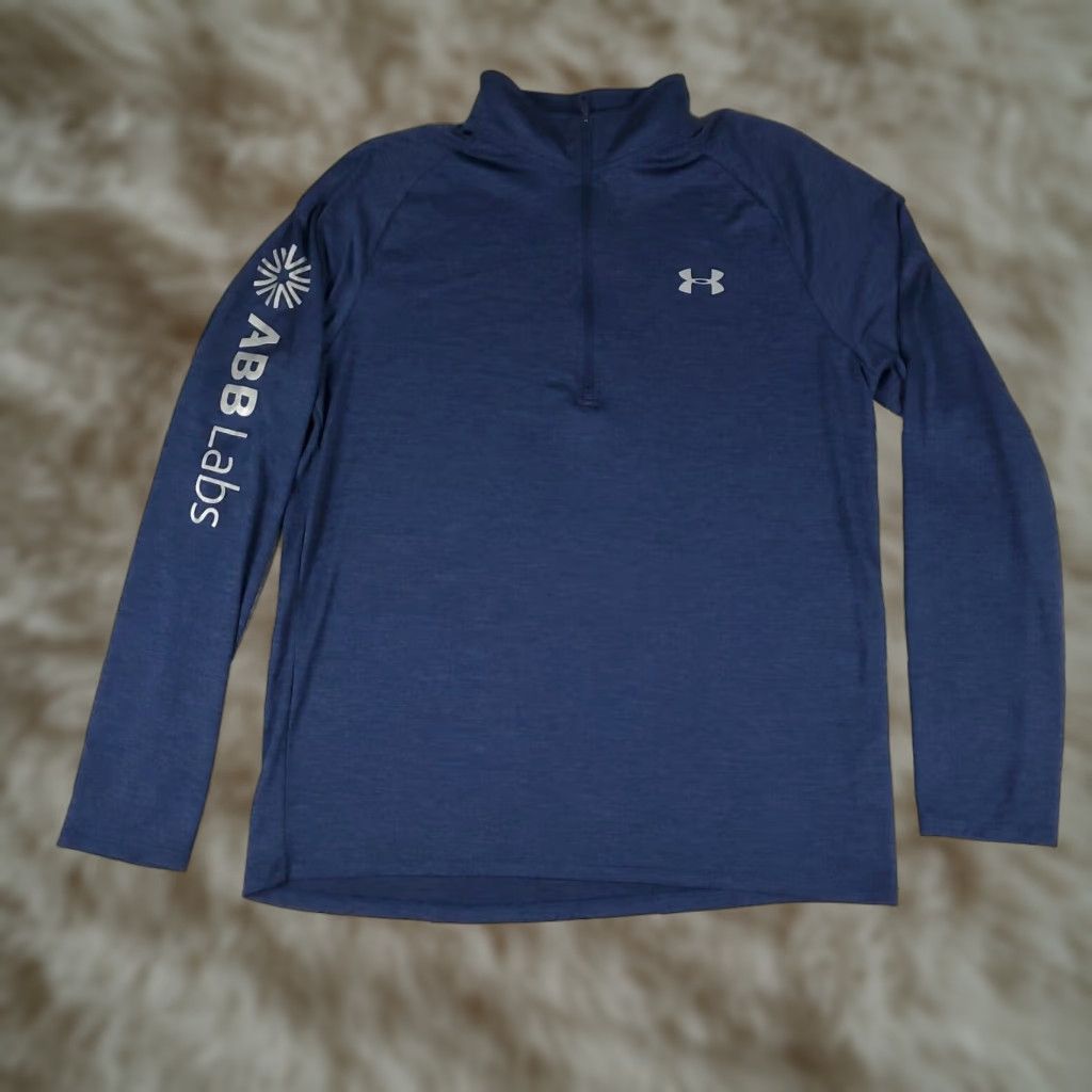 Under Armour Under Armour T Shirt Mens Large Navy Blue 1/4 Zip Active Pullover Long Sleeve Size US L / EU 52-54 / 3 - 1 Thumbnail