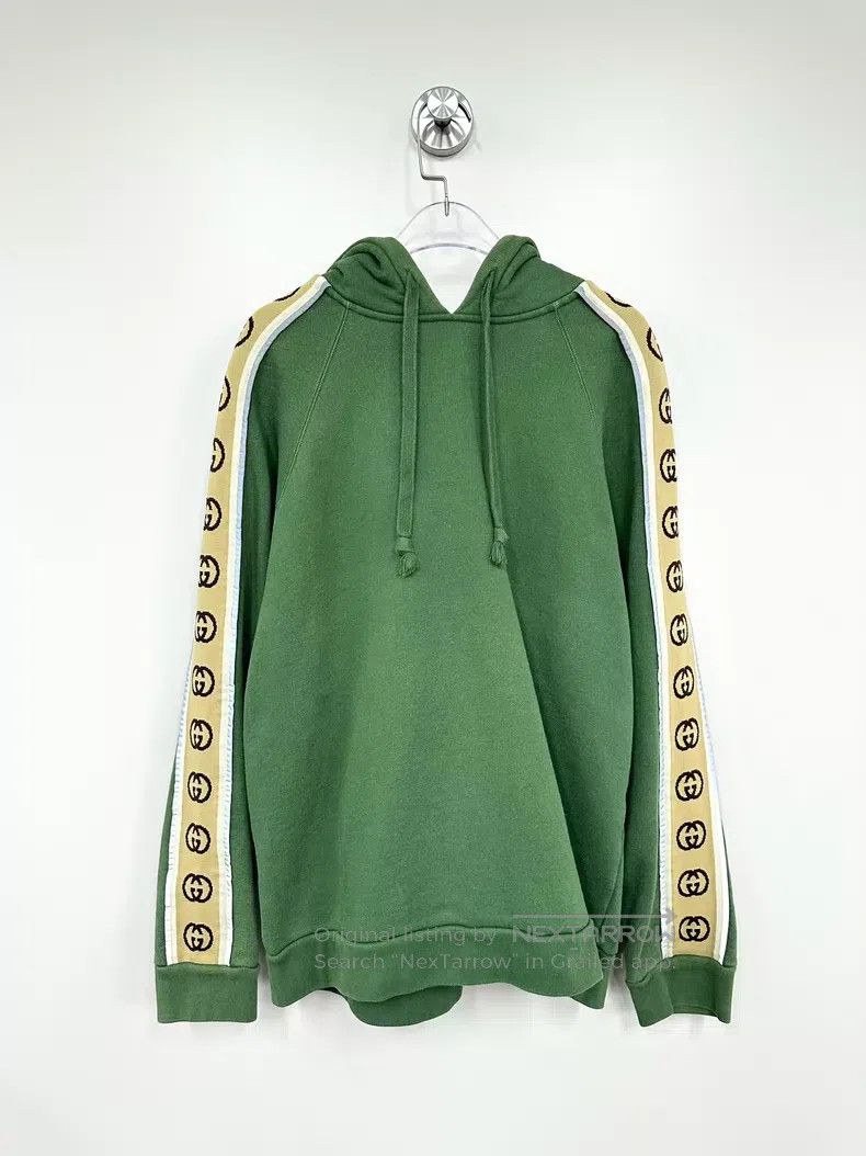 Gucci Gucci Green string 3m reflective hooded sweatshirt Size US S / EU 44-46 / 1 - 1 Thumbnail