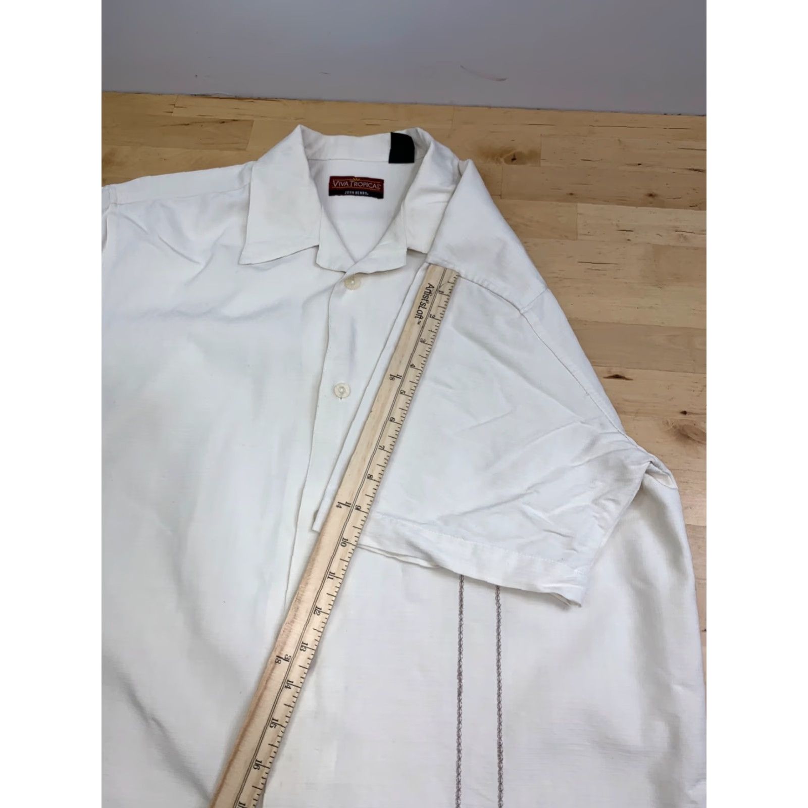 Vintage Viva Tropical Button-Up Shirt Men M Ivory Beach Tropical Vacation 12945 Size US M / EU 48-50 / 2 - 6 Thumbnail
