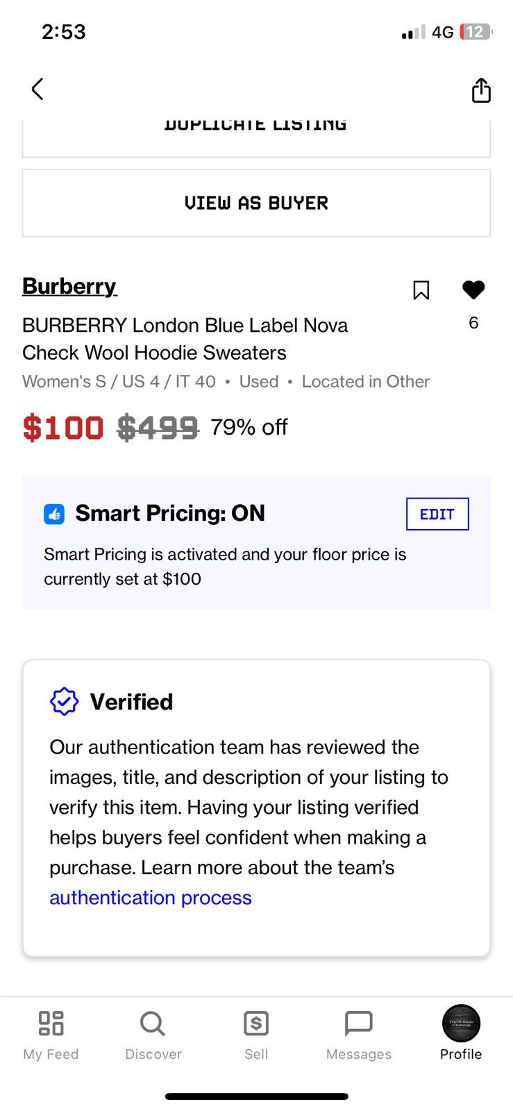 Burberry BURBERRY Blue Label Nova Check Wool Hoodie Sweater Jacket Size S / US 4 / IT 40 - 13 Thumbnail