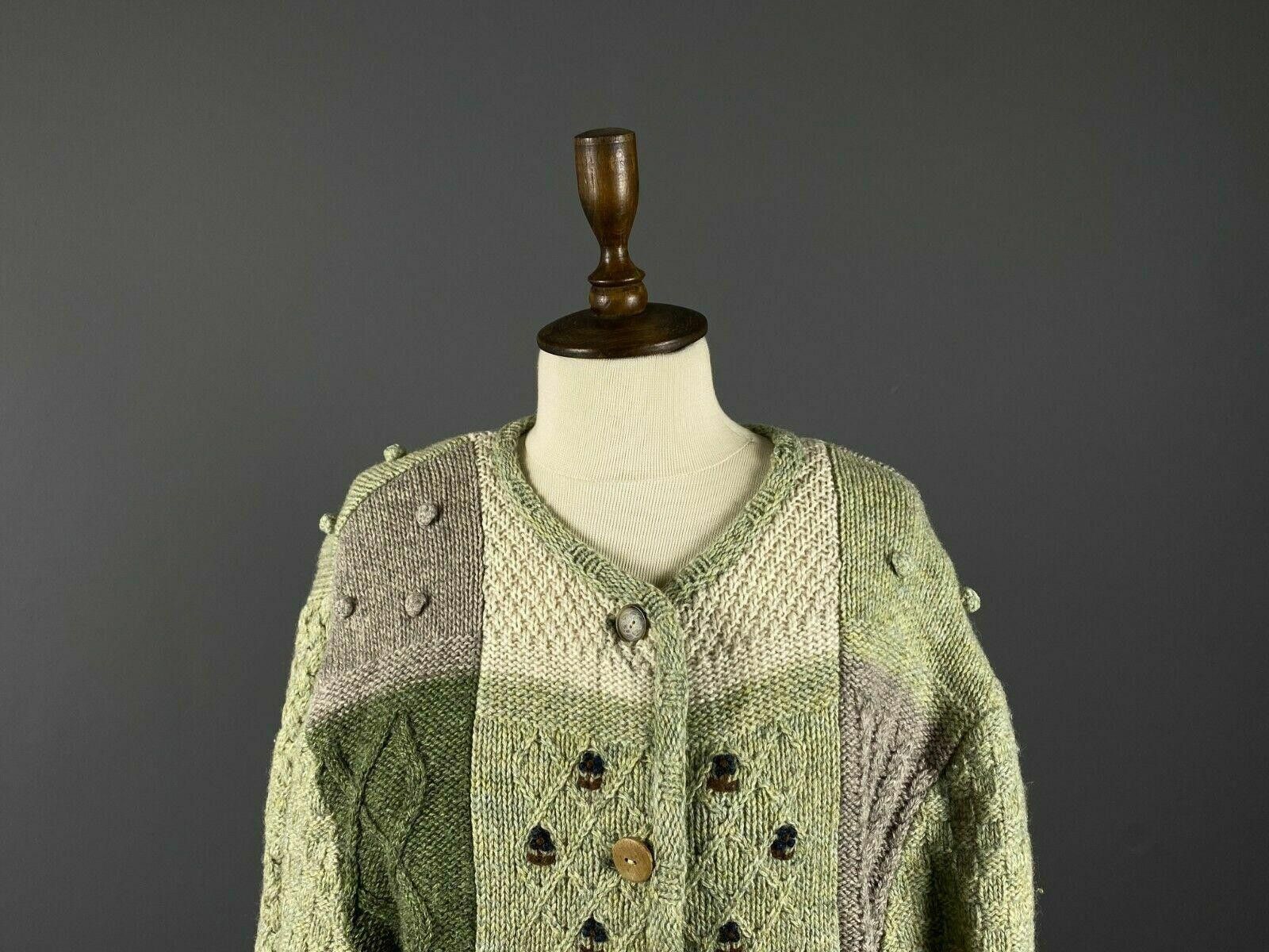 GIESSWEIN Giesswein Green Floral Pure Wool Cardigan Size D44 / US14 Size US M / EU 48-50 / 2 - 2 Thumbnail
