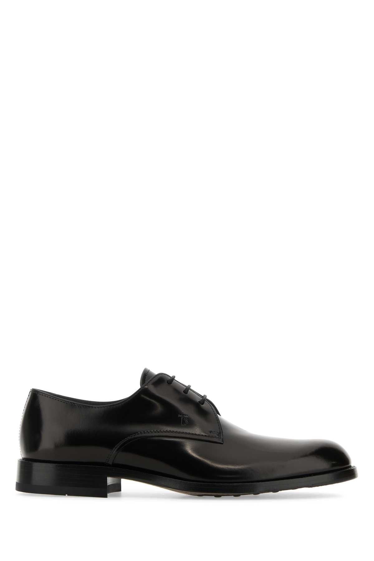 image of Tods Black Leather Lace-Up Shoes, Men's (Size 10)