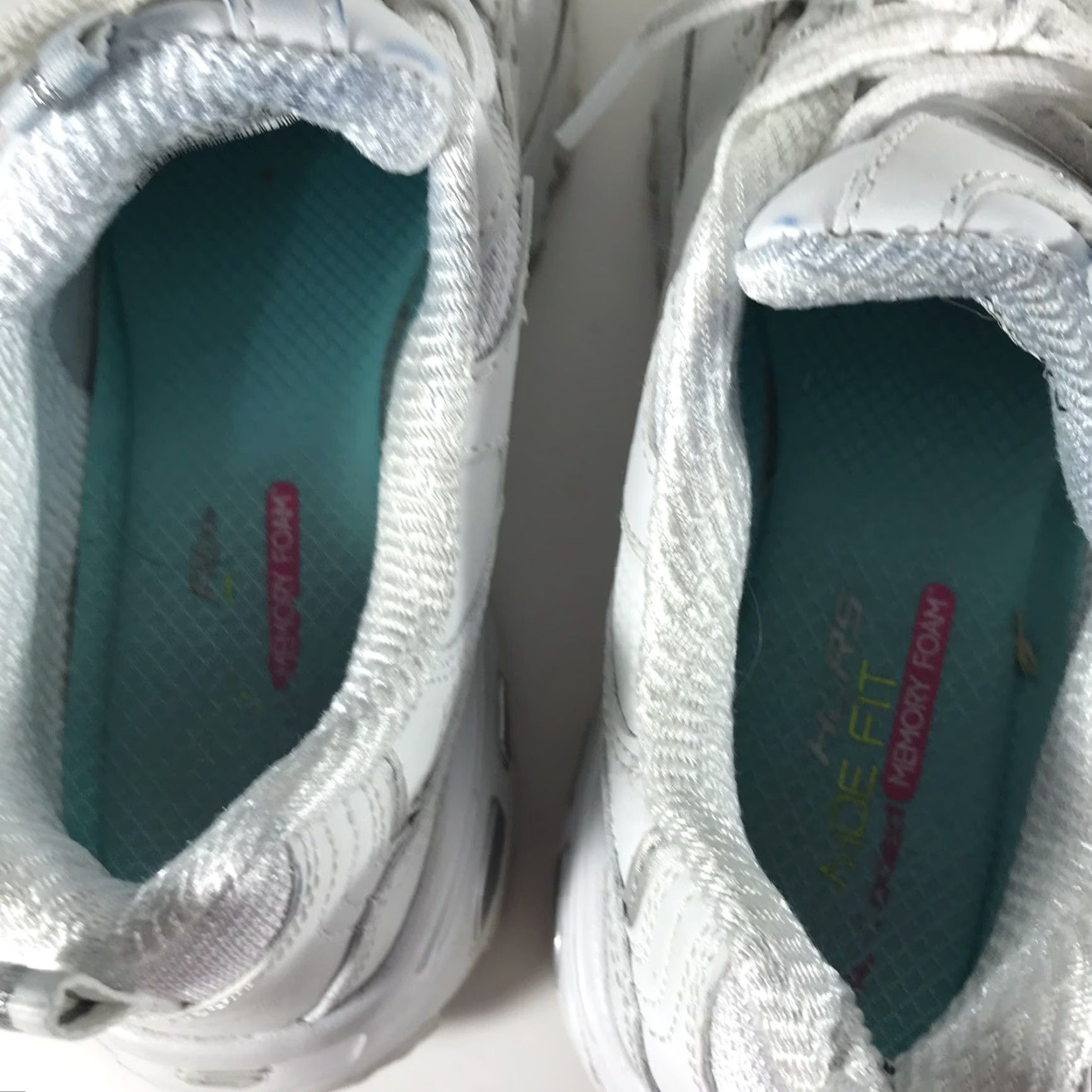 SKECHERS SKECHERS D'Lites White Leather/Synthetic Memory Foam Sneakers Womens Size 8 Athletic Comfort Low Top Size US 8 / IT 38 - 6 Thumbnail