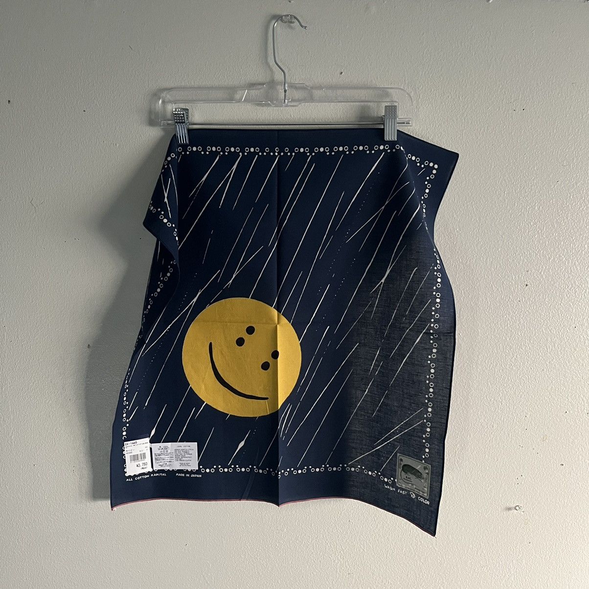 image of Kapital Rain Smile Bandana in Navy, Men's