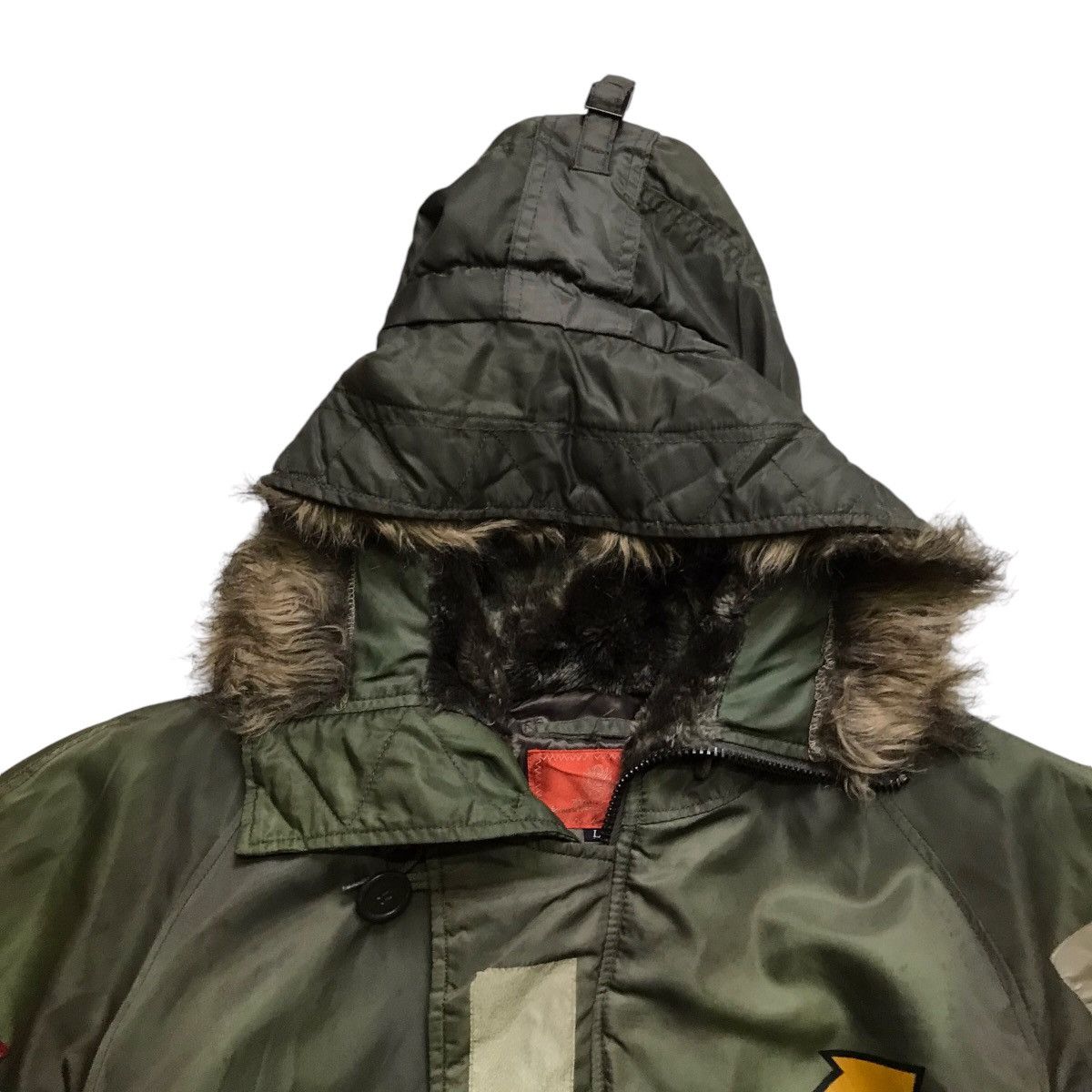 Avirex RARE VINTAGE AVIREX BOMBER FAUX FUR PARKA SUN FADED JACKET Size US L / EU 52-54 / 3 - 5 Thumbnail