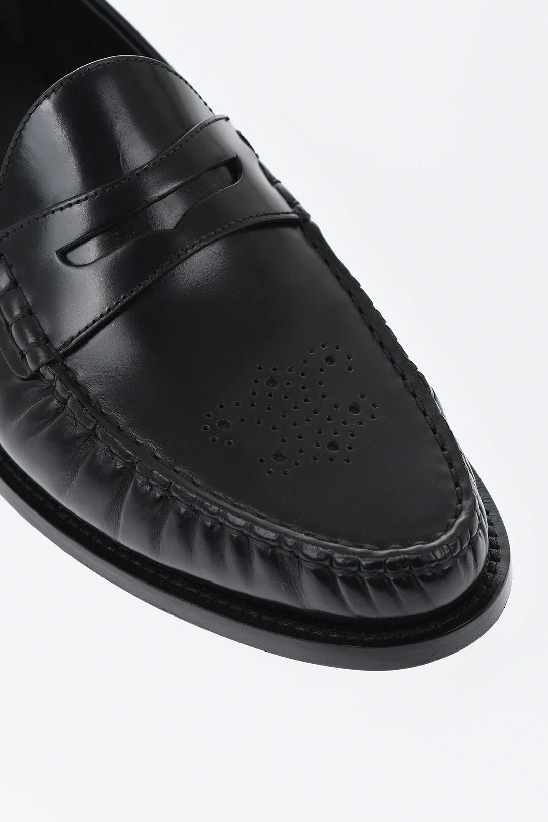 Celine og1mm0426 Brushed-Leather Penny Moccasins in Black Size US 7 / EU 40 - 4 Thumbnail