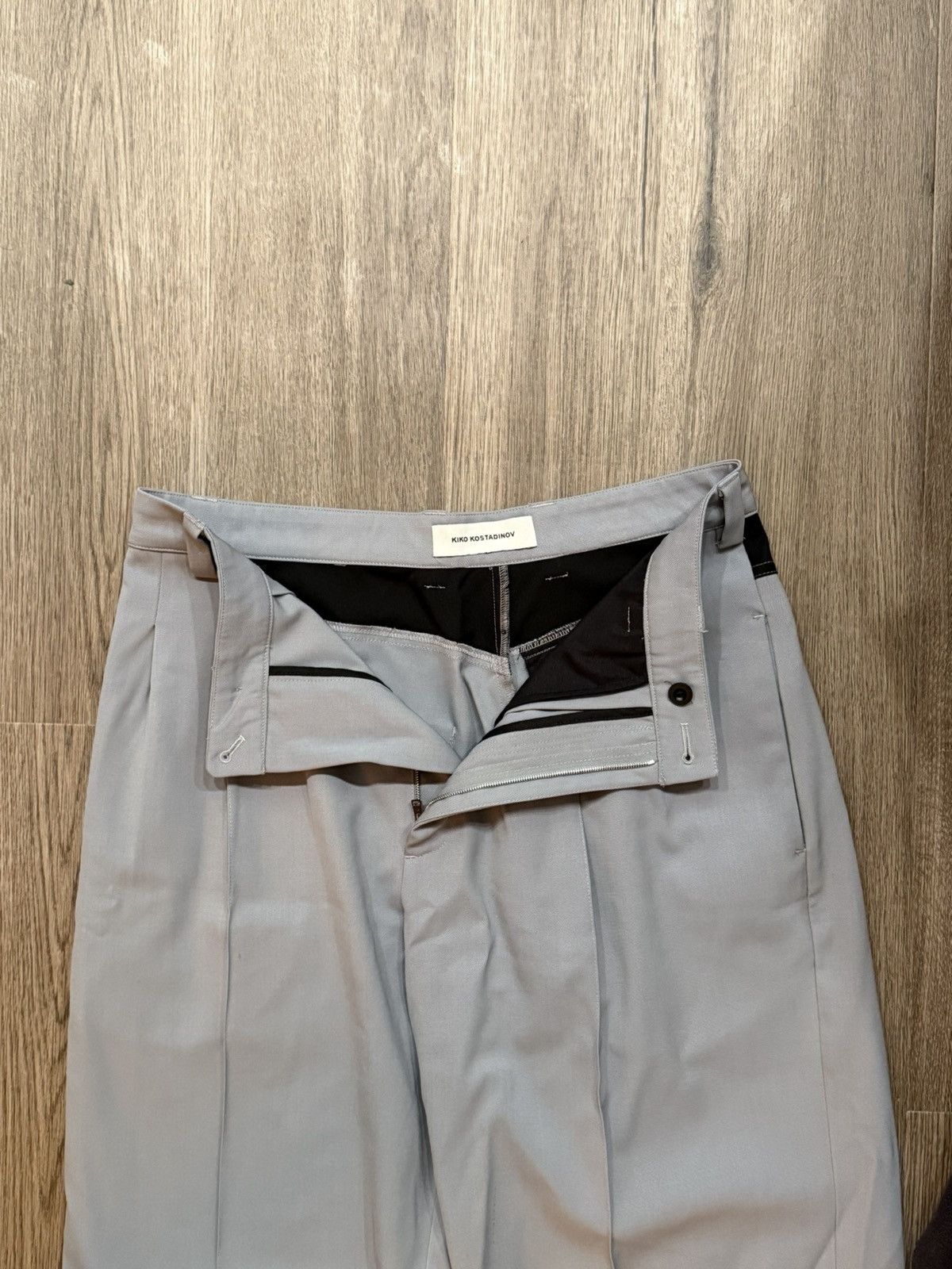 Kiko Kostadinov Kiko Kostadinov Blue Kreuk Trousers Size US 29 - 2 Thumbnail