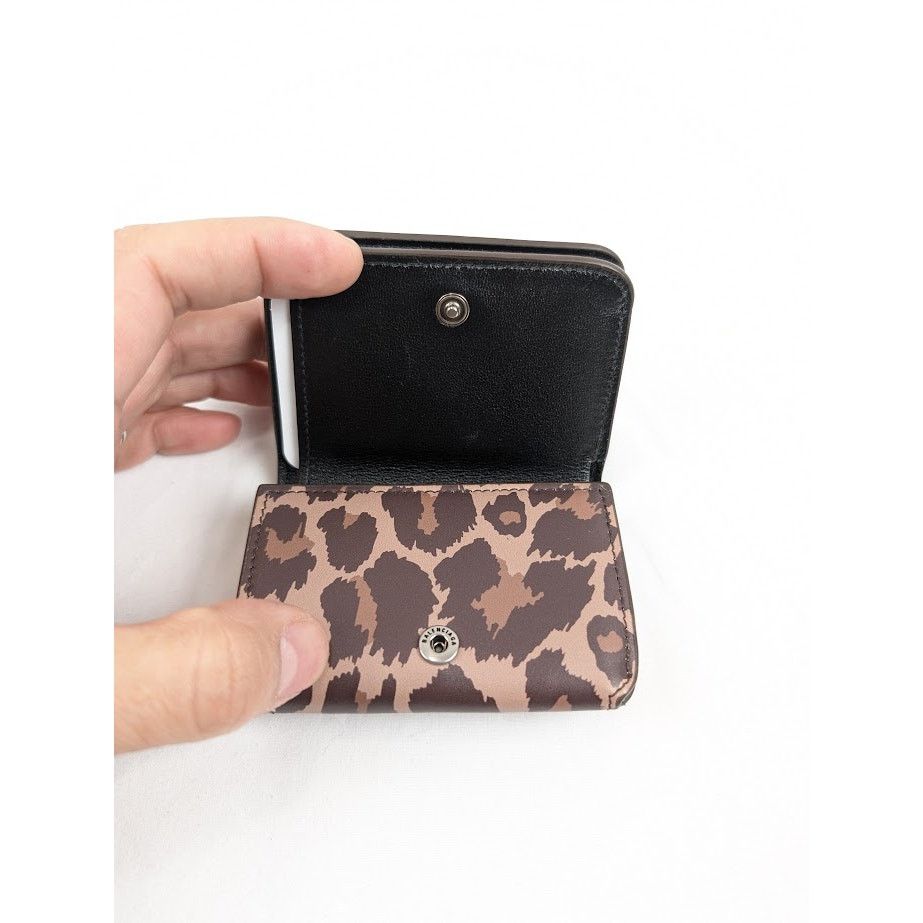 Balenciaga o1rshd1 Size:OS /Calfskin Logo Print Tri-Fold Wallet Leopard Size ONE SIZE - 11 Thumbnail