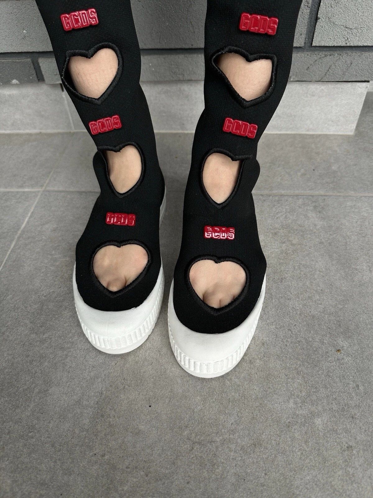 GCDS GCDS Hight Knee Socks Sneakers Leather Shoes Heart Size US 7 / IT 37 - 9 Thumbnail