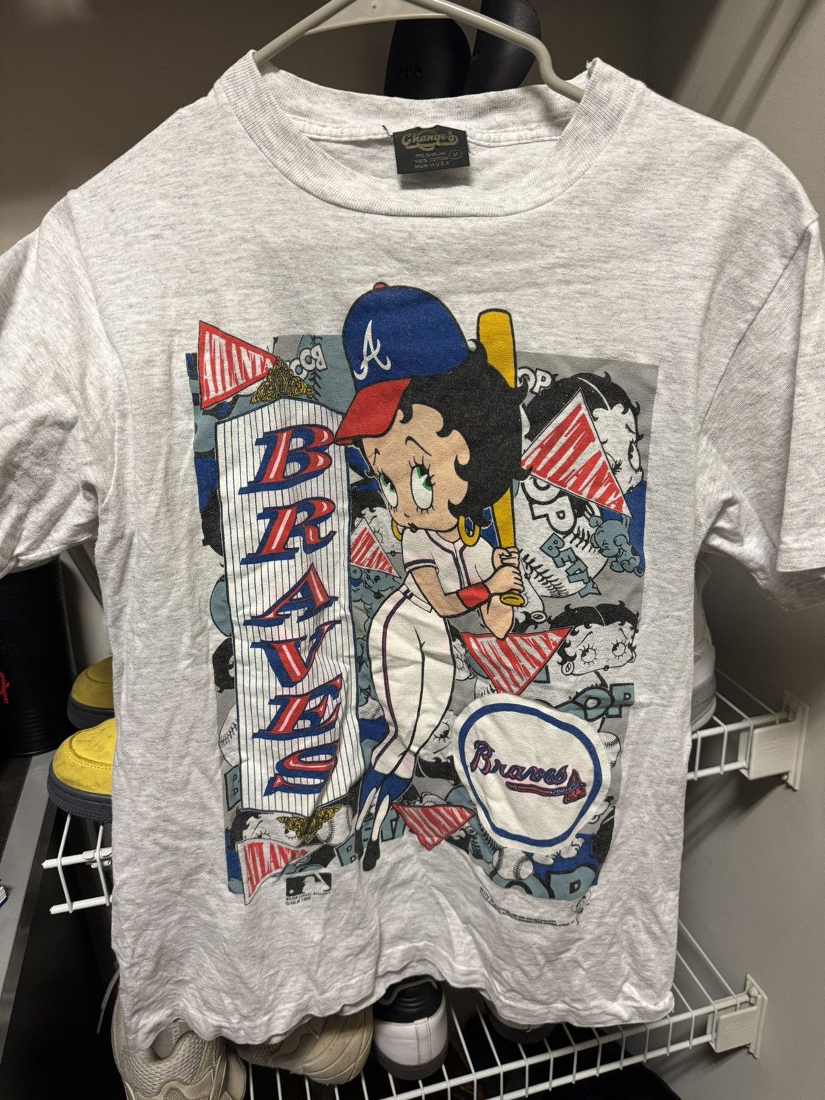 Rare × Streetwear × Vintage Betty Boop Atlanta Braves Tee | Grailed