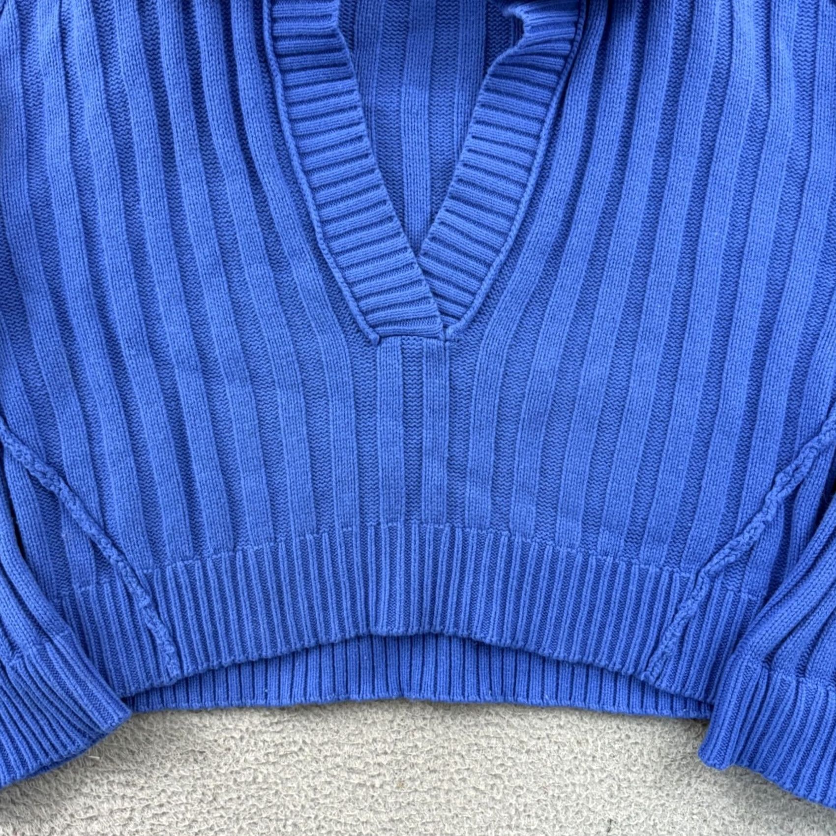 Free People Free People We The Free Rudi Funnel Neck Sweater Womens Large Blue Knit Cropped Size L / US 10 / IT 46 - 2 Thumbnail