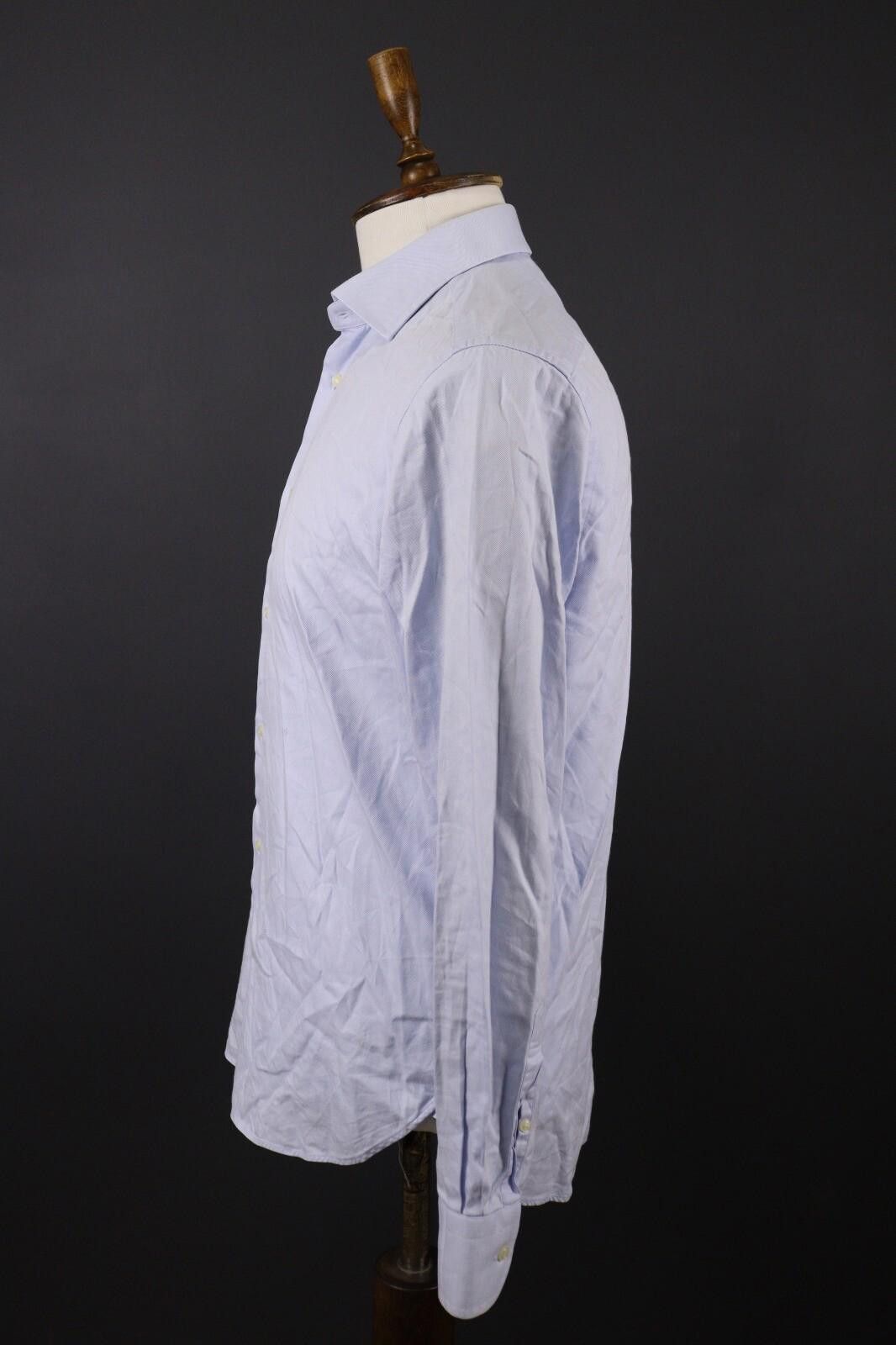 Designer Boggi Milano Slim Fit Blue Button Down Shirt Size 41 / 16 Size US M / EU 48-50 / 2 - 4 Thumbnail