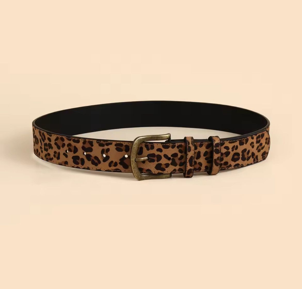Japanese Brand 2000s PU leopard cheetah print belt Size ONE SIZE - 3 Thumbnail