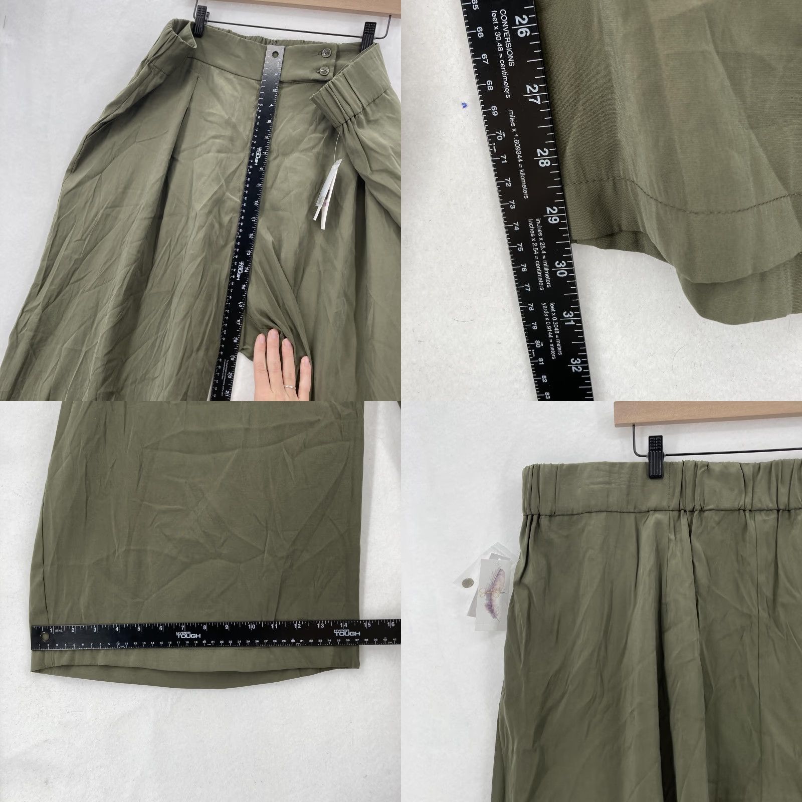 Jessica Simpson Jessica Simpson Pants Womens 22W Olive Melba Pleated Wide-Leg Crop Elastic Waist Pants Size 40" / US 18 - 9 Thumbnail