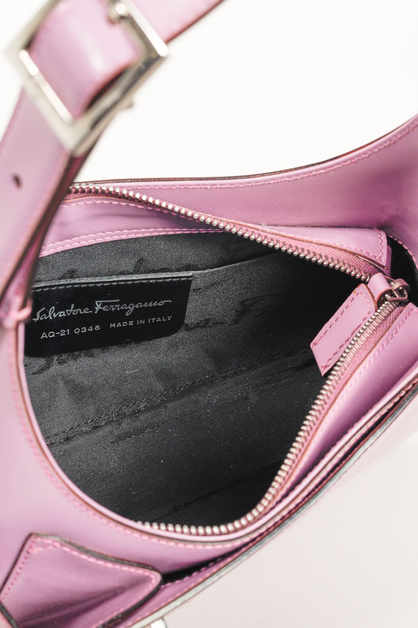 Salvatore Ferragamo Salvatore Ferragamo Hobo Lilac Leather Mini Shoulder Bag Size ONE SIZE - 10 Thumbnail