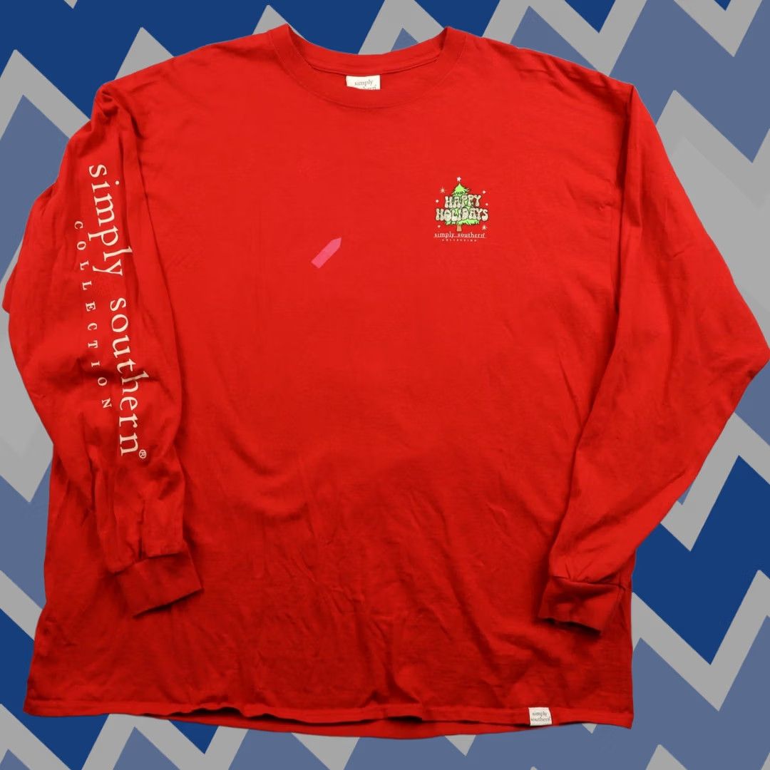 Vintage Simply Southern T-Shirt Womens 2XL Christmas Santa Tee Red Long Sleeve Shirt Womens Christmas Holiday T-Shirt 2XL Red Size XXL / US 16-18 / IT 52-54 - 1 Thumbnail