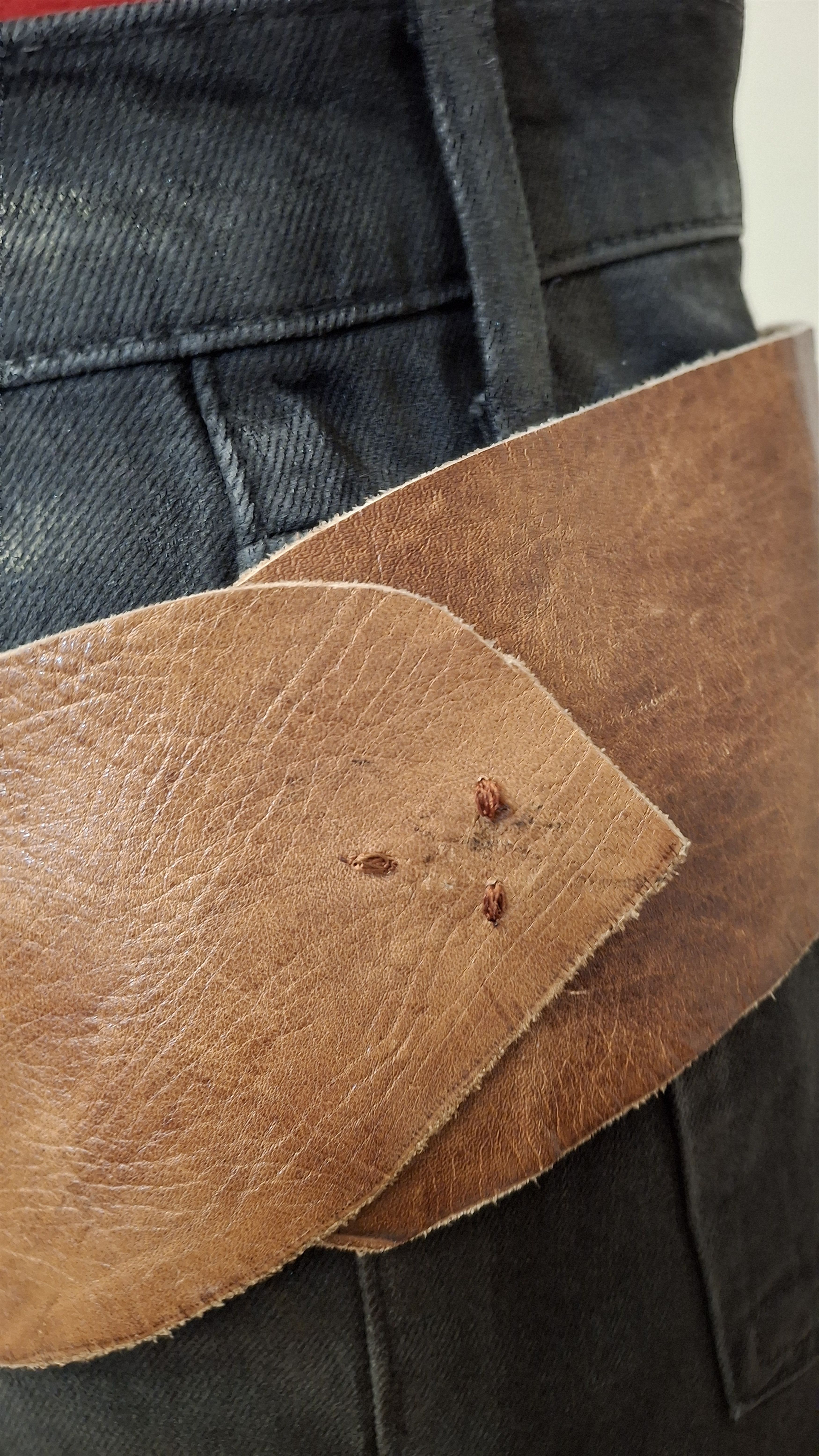 Vintage Vintage Handmade Western Leather Hip Pouch Belt Size 38 - 6 Thumbnail