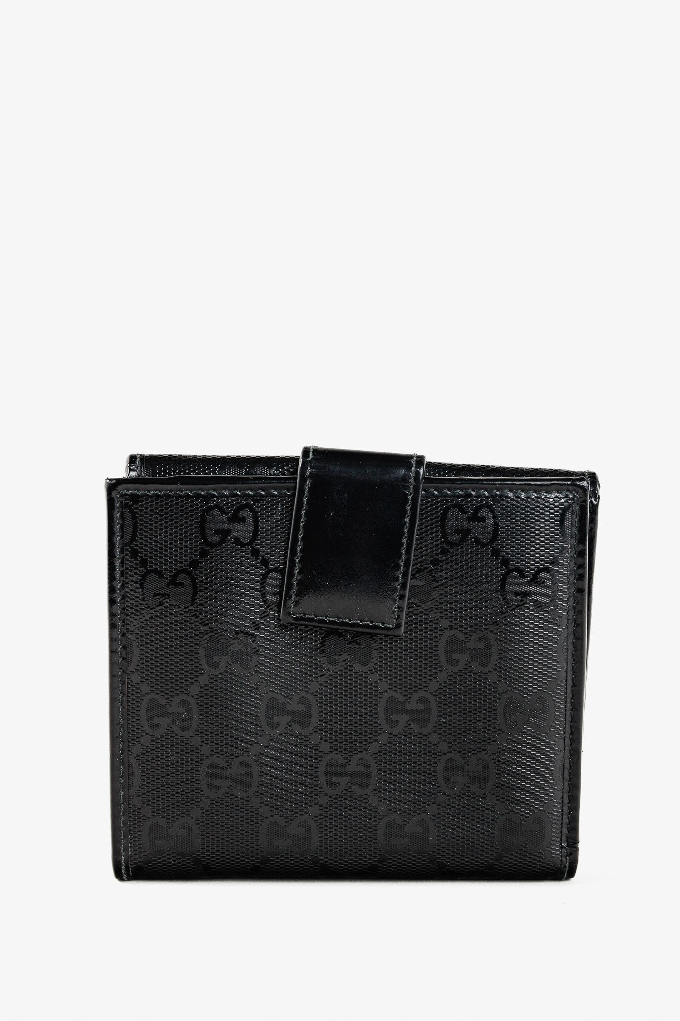 Gucci Gucci Vintage Y2K Black Monogram Compact Leather Wallet Size ONE SIZE - 4 Thumbnail