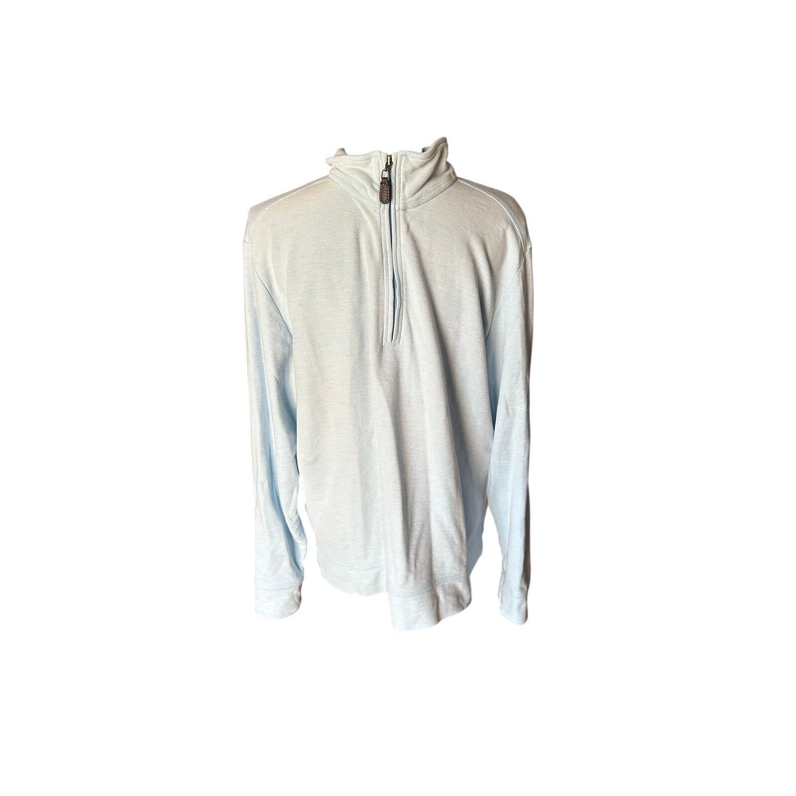 Tommy Bahama Tommy Bahama Light Blue 1/4-Zip Pullover Sweater Size US M / EU 48-50 / 2 - 1 Thumbnail