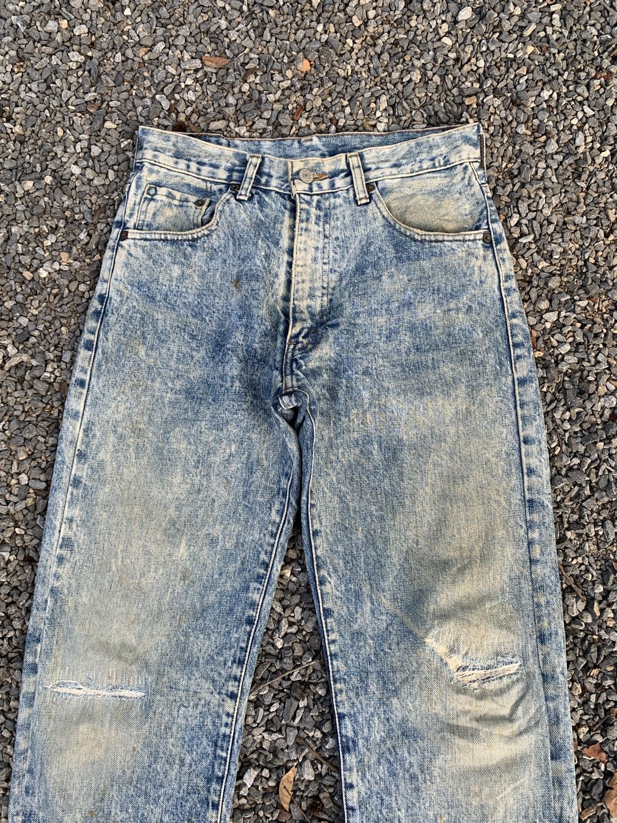 Kapital VINTAGE LEVI'S 502X BIG E SELVEDGE ASIDWASH DISTRESSED DENIM Size US 28 / EU 44 - 6 Thumbnail
