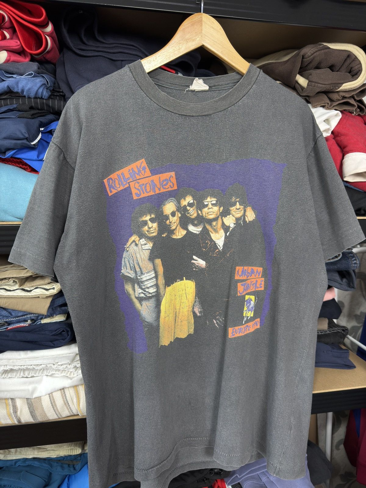 Band Tees × The Rolling Stones × Vintage VTG The Rolling Stone 1990 Urban Jungle Europe Tour T-Shirt Size US L / EU 52-54 / 3 - 2 Thumbnail