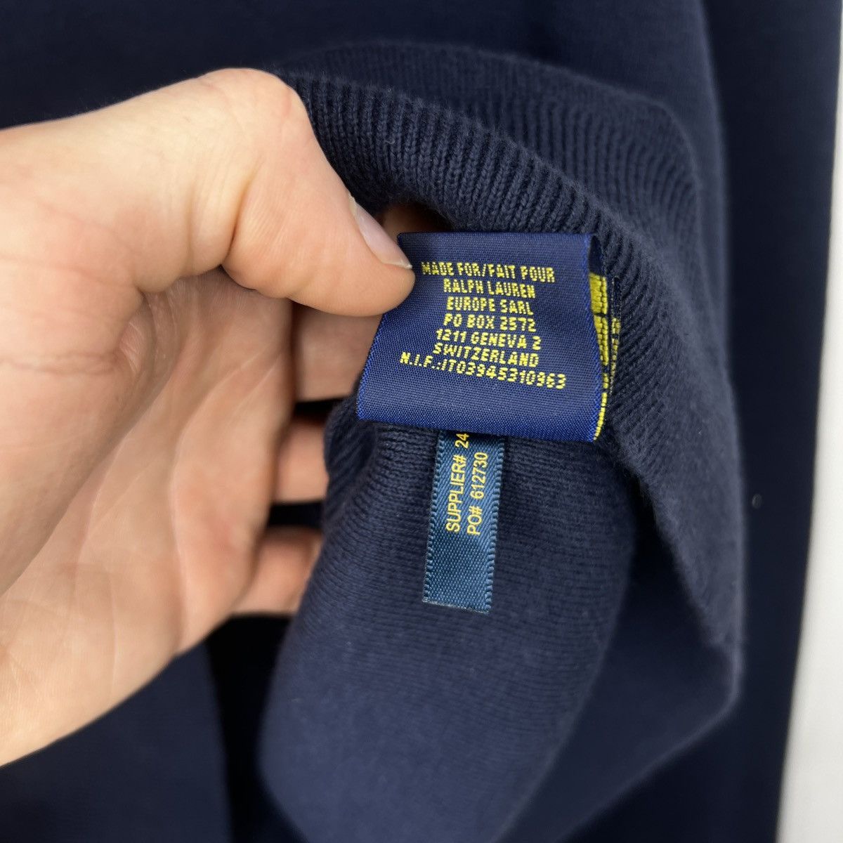 Polo Ralph Lauren × Vintage Vintage Polo Ralph Lauren Sweater Knitted Navy Blue Size US M / EU 48-50 / 2 - 7 Thumbnail