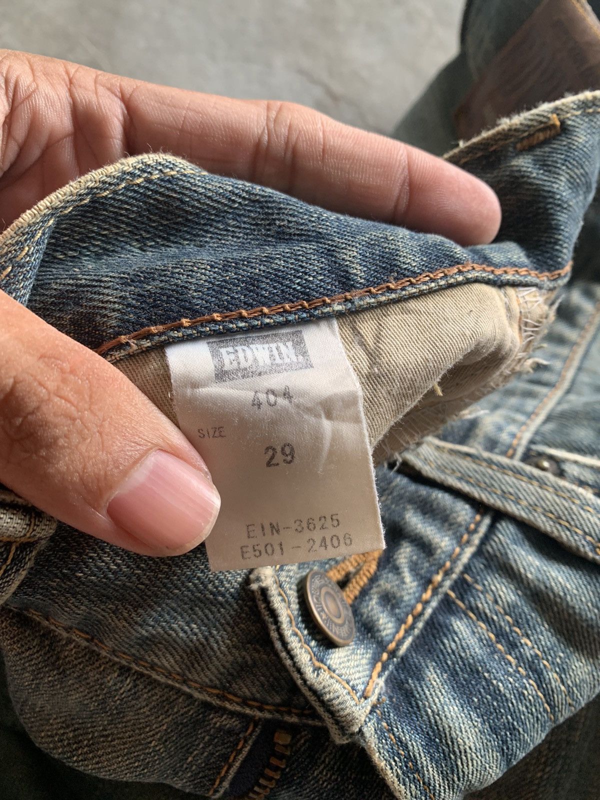 Edwin × Japanese Brand vintage rusty edwin 404 made in japan season fade Size US 32 / EU 48 - 6 Thumbnail