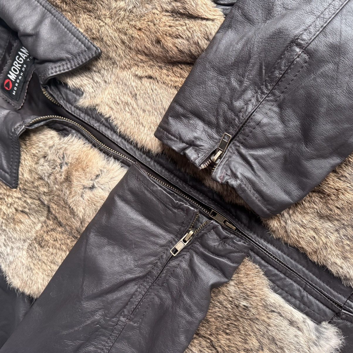 If Six Was Nine Morgan De Toi Leather Fur Jacket Rare Retro Avant Garde Size US S / EU 44-46 / 1 - 11 Thumbnail