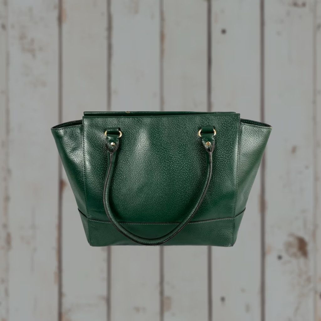Vintage kate spade new york Handbag Green Double Handles Outdoor Tote Bag Women Kate Spade New York Green Tote Bag with Zipper Adjustable Strap Size ONE SIZE - 1 Thumbnail