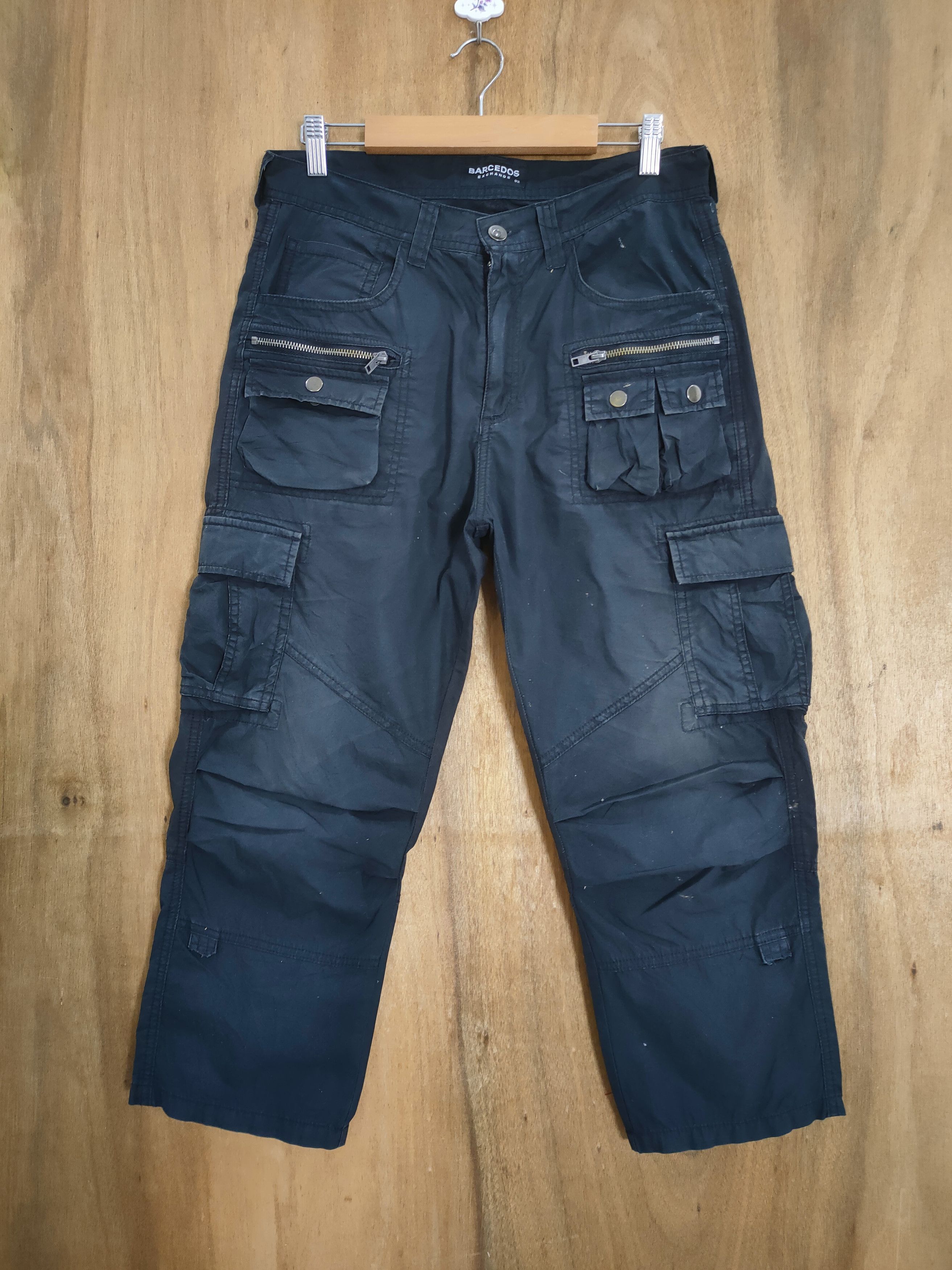 Japanese Brand BARCEDOS BLACK MULTIPOCKET CARGO PANTS Size US 32 / EU 48 - 1 Thumbnail