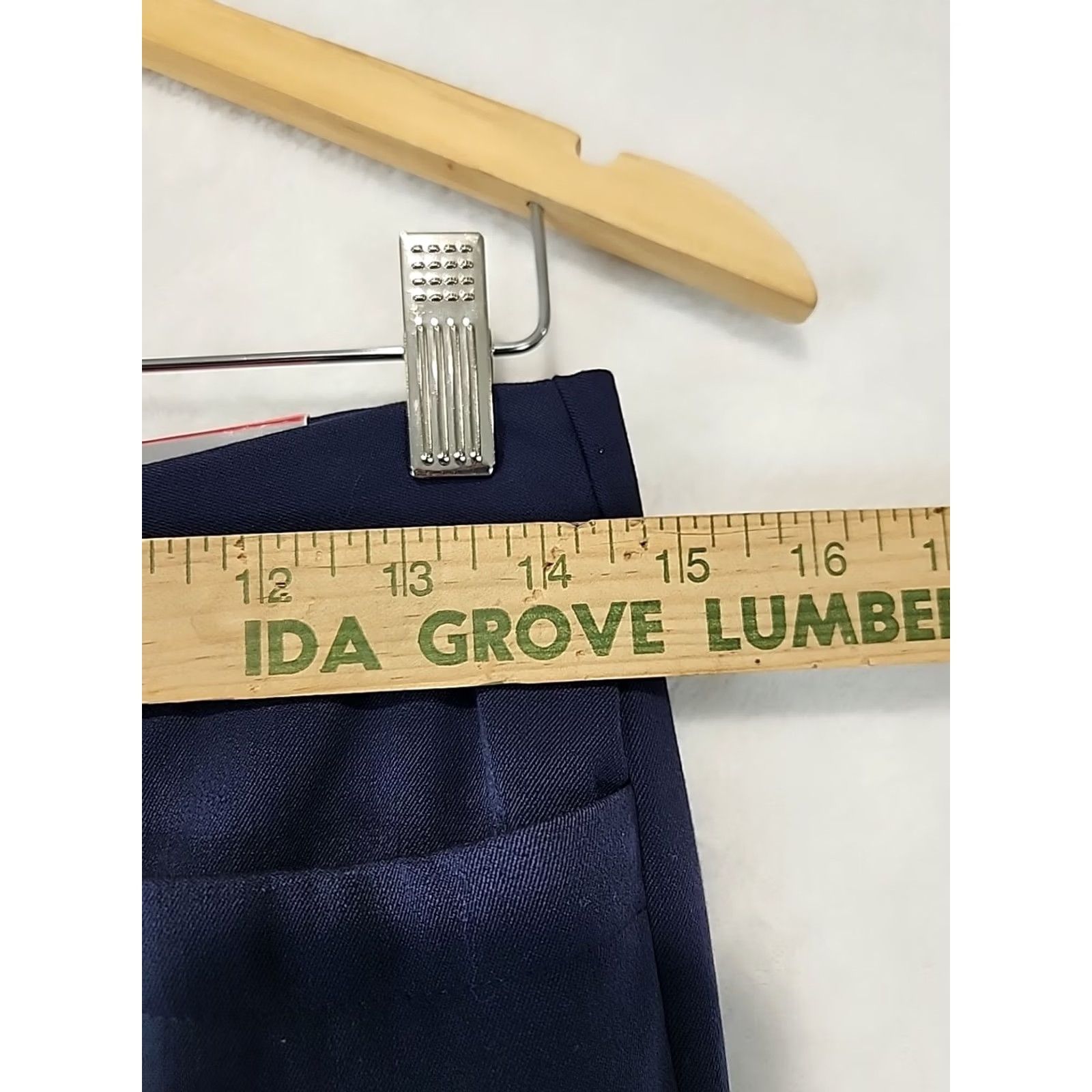 Vintage Christopher & Banks Downtown Straight Leg Pants Women 6S Navy Blue Twill Stretch Flat Front Zip Button Dress Pants 90s City Workwear Mens Womens"} Size 28" / US 6 / IT 42 - 5 Thumbnail