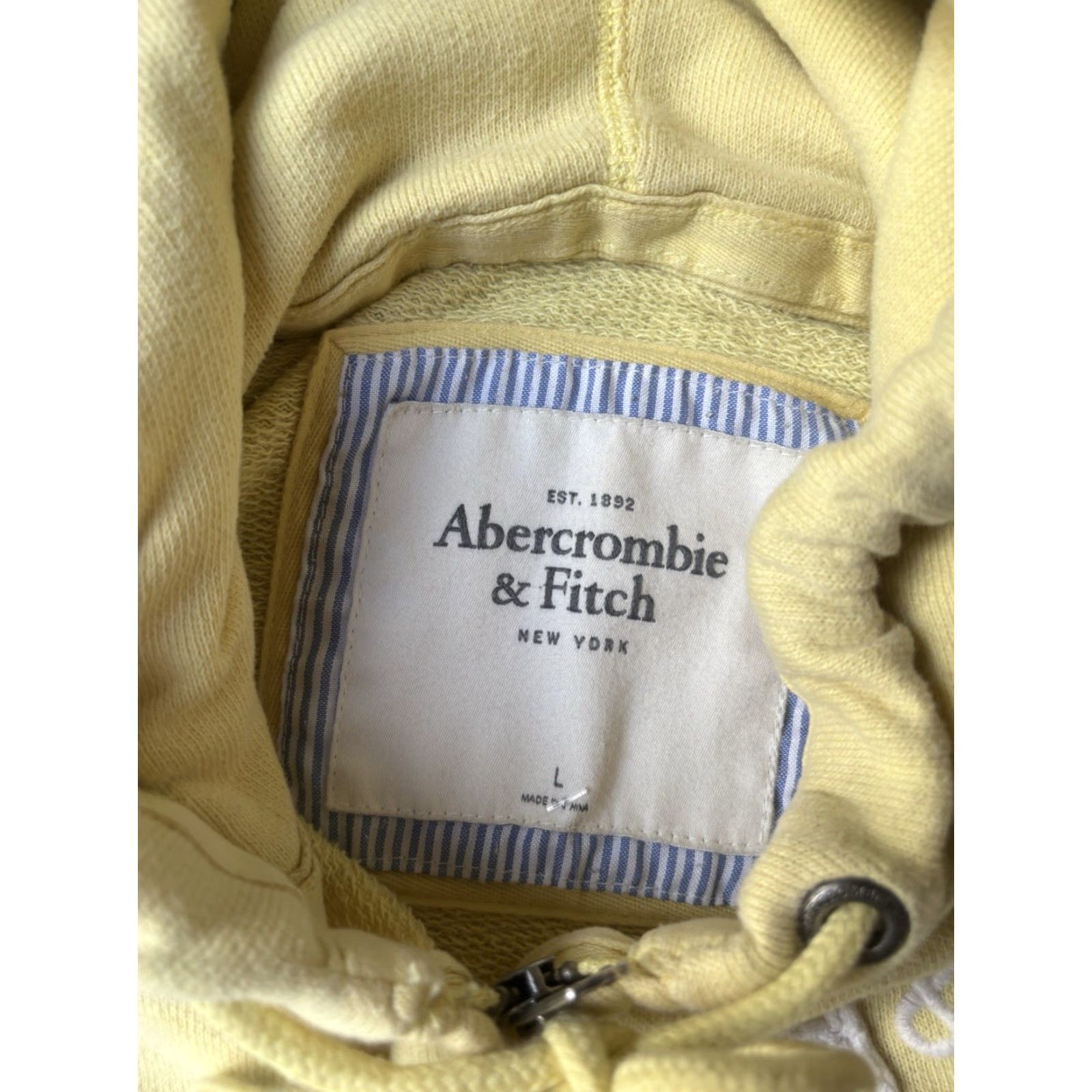 Abercrombie & Fitch VINTAGE Abercrombie & Fitch Zip Up Hoodie Sweatshirt Women’s Large Yellow Size L / US 10 / IT 46 - 2 Thumbnail