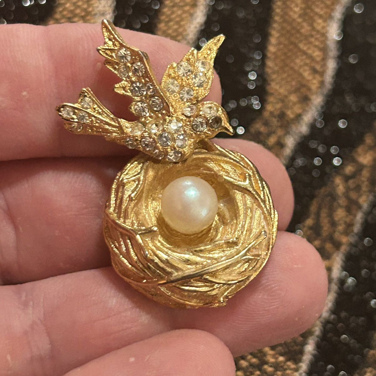 Vintage Alice Caviness bird in nest brooch Size ONE SIZE - 5 Thumbnail