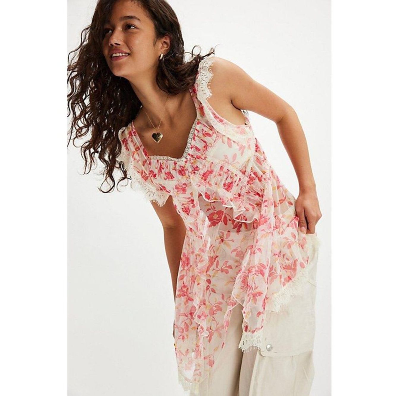 Free People NWT New Free People Ivie Tunic In Ivory Combo Size XL Size XL / US 12-14 / IT 48-50 - 1 Thumbnail