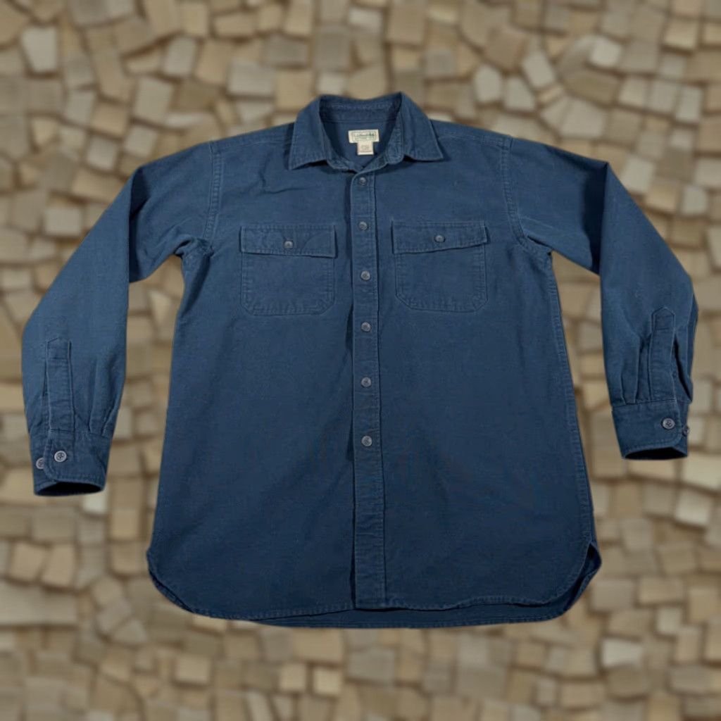 Vintage VINTAGE L.L.Bean Shirt Adult MEDIUM Blue Chamois Flannel Outdoor Heritage 90s Y2K Button-Up Mens - Chest 22, Length 30 Size US M / EU 48-50 / 2 - 1 Thumbnail