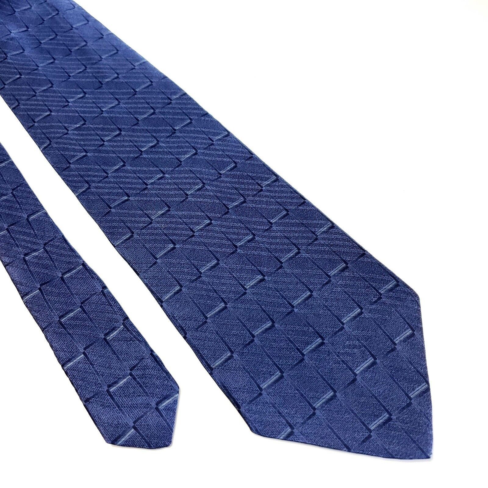 Stafford Stafford Italy Blue Abstract Jacquard Wide Silk Tie Size ONE SIZE - 1 Thumbnail