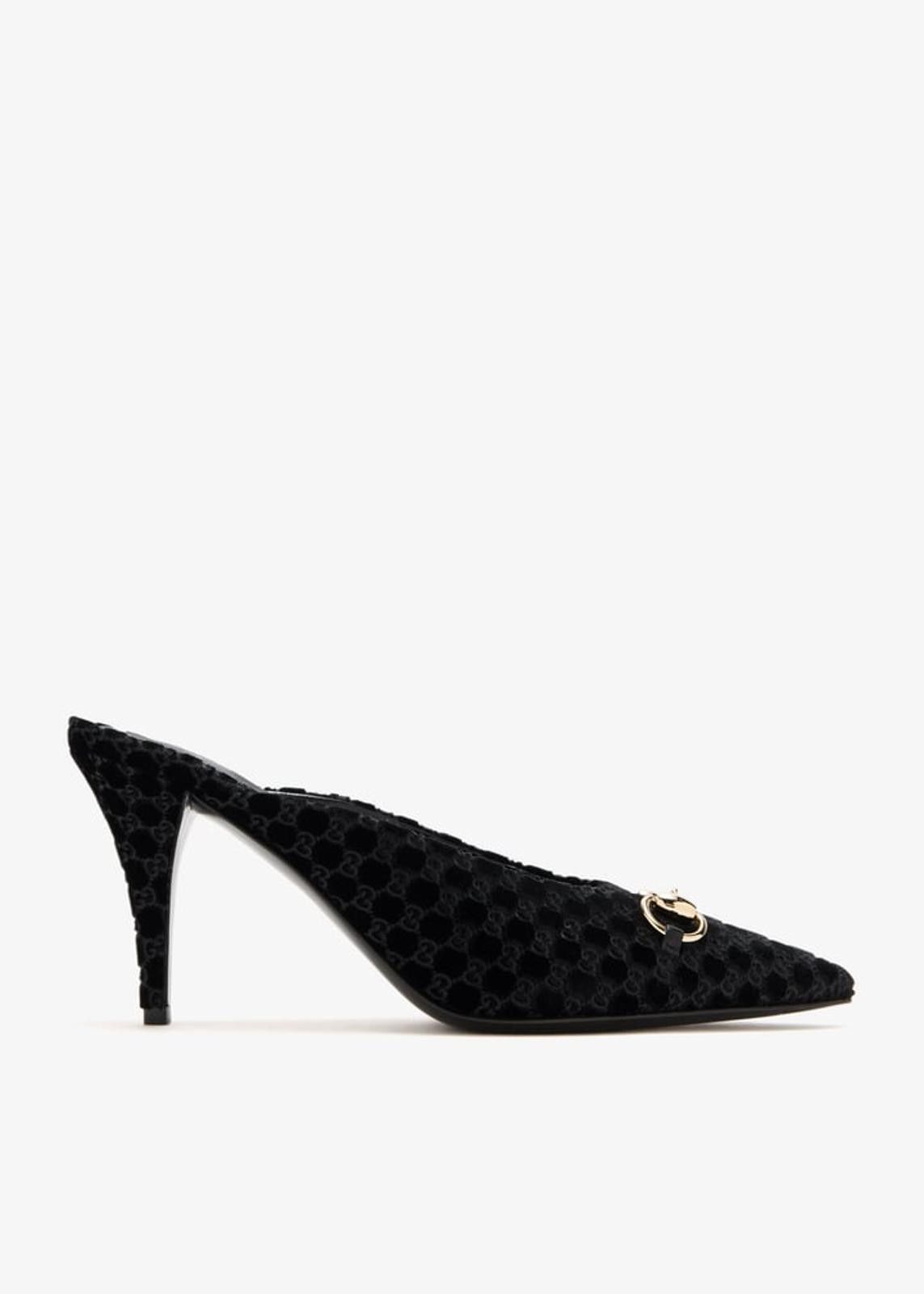 Gucci Gucci Horsebit GG Velvet Mules Size US 7.5 / IT 37.5 - 1 Thumbnail