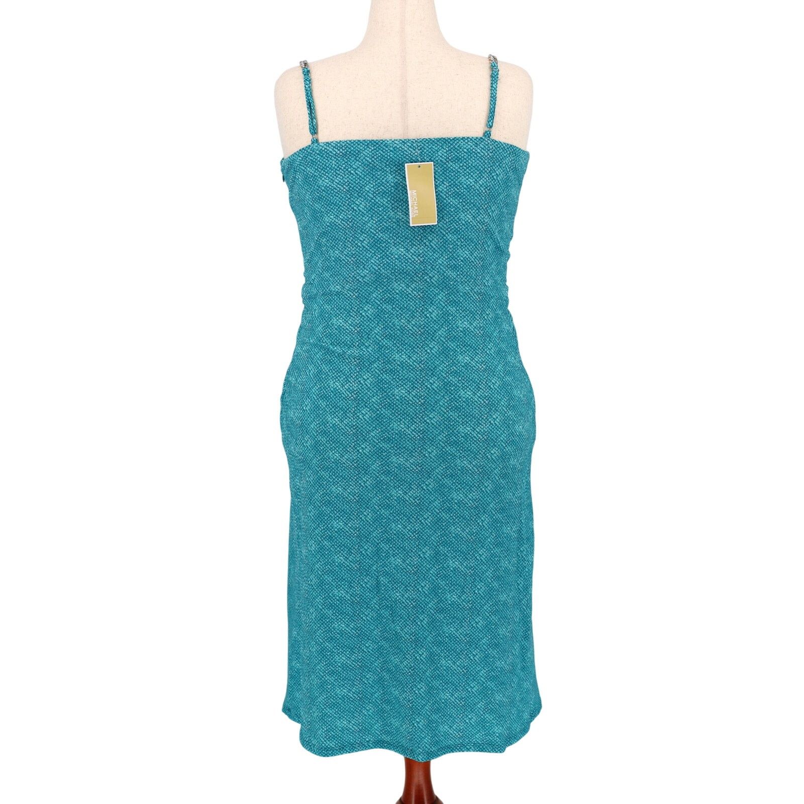 Michael Kors Michael Kors Women Turquoise Camisole Midi Dress Size L Size L / US 10 / IT 46 - 3 Thumbnail