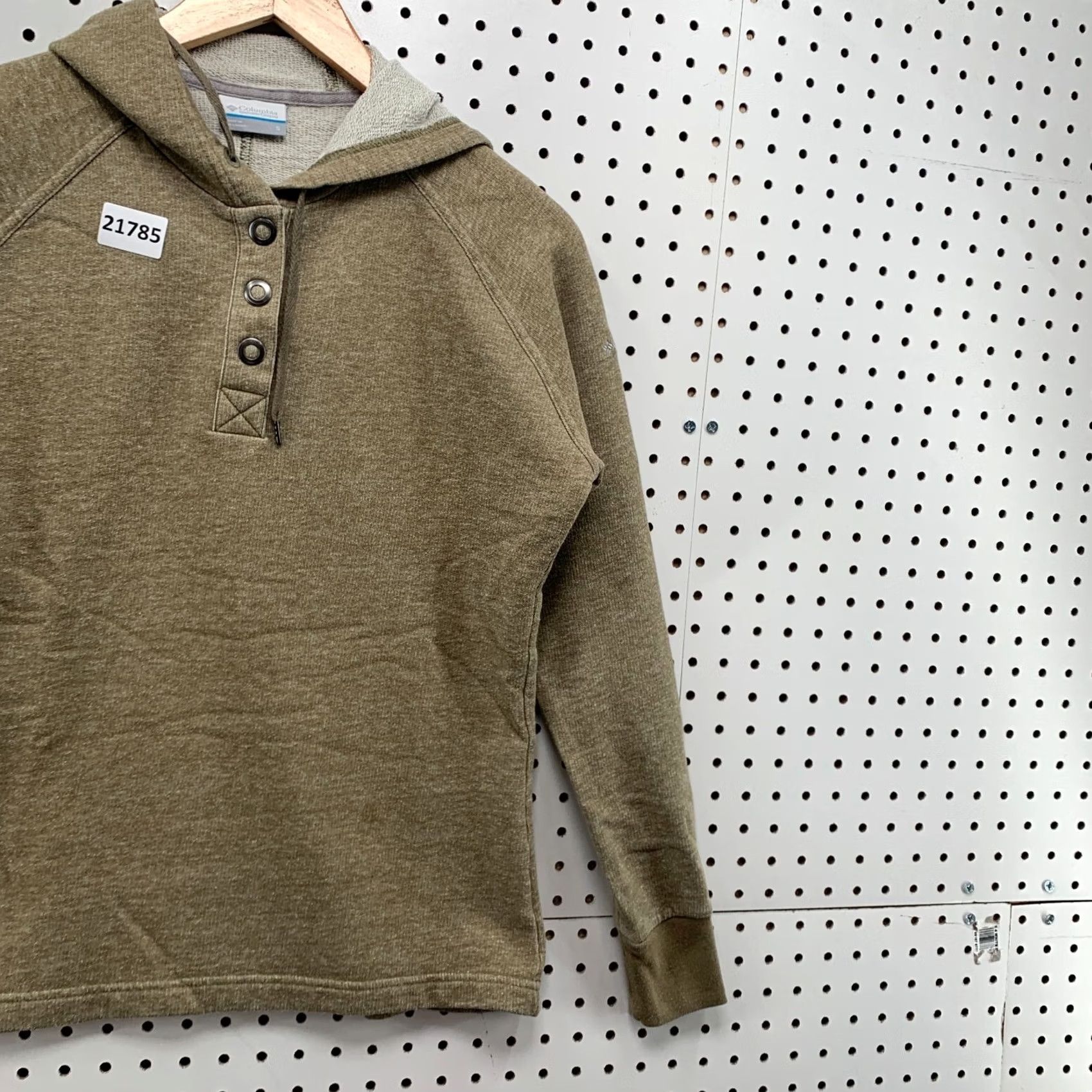 Vintage Columbia Henley Hooded Button Sweatshirt Brown Womens Small Pullover Size S / US 4 / IT 40 - 4 Thumbnail