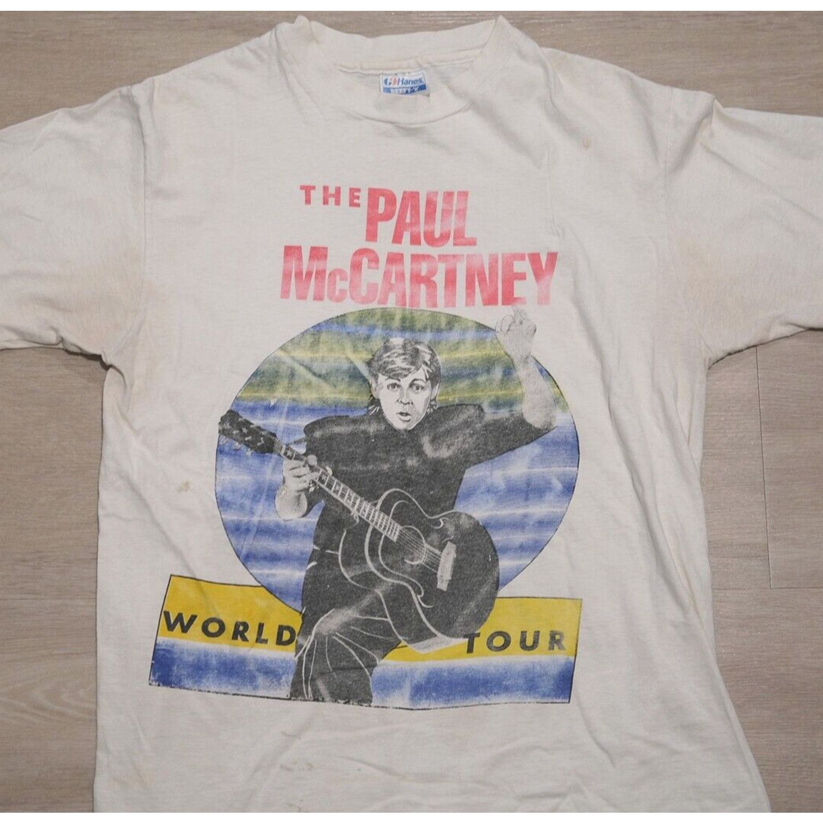 Hanes Vintage 80s Hanes Paul McCartney World Tour T-Shirt L Music Size US L / EU 52-54 / 3 - 3 Thumbnail