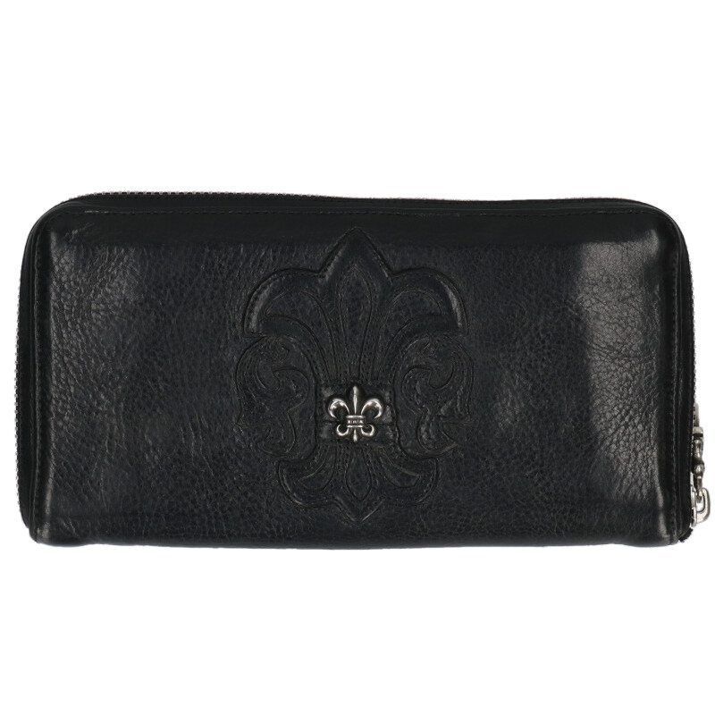 Chrome Hearts Round Zip Leather Wallet