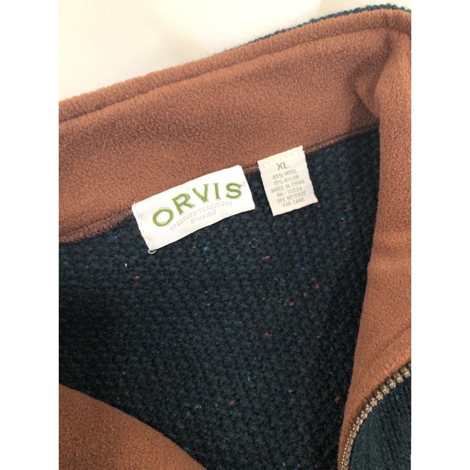 Orvis Orvis Heavy Duty Knit Wool Blend Zip Collar XL Sweater Green Pockets Mens XL Wool Blend Knit Pullover 90s JH Size US XL / EU 56 / 4 - 6 Thumbnail