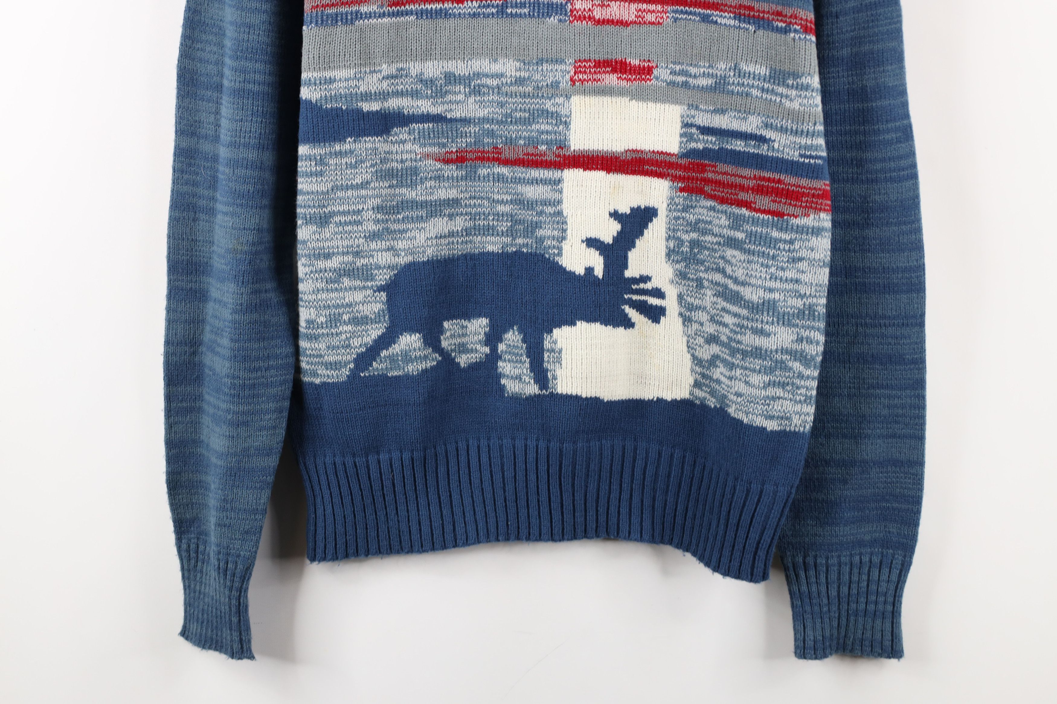 Vintage Vintage 70s Streetwear Abstract Moose Sunset Knit Sweater Size L / US 10 / IT 46 - 3 Thumbnail