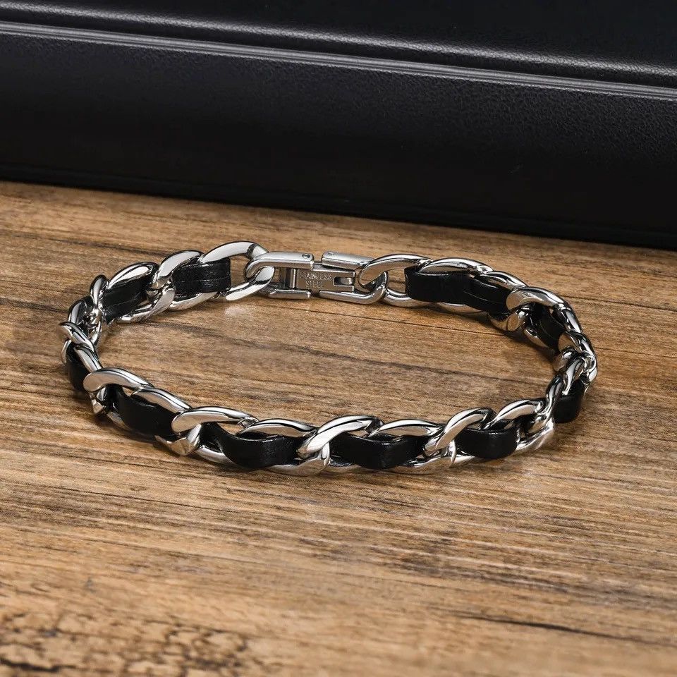Jewelry × Vintage Stainless Steel Cuban Links Chain Bracelets Size ONE SIZE - 4 Thumbnail
