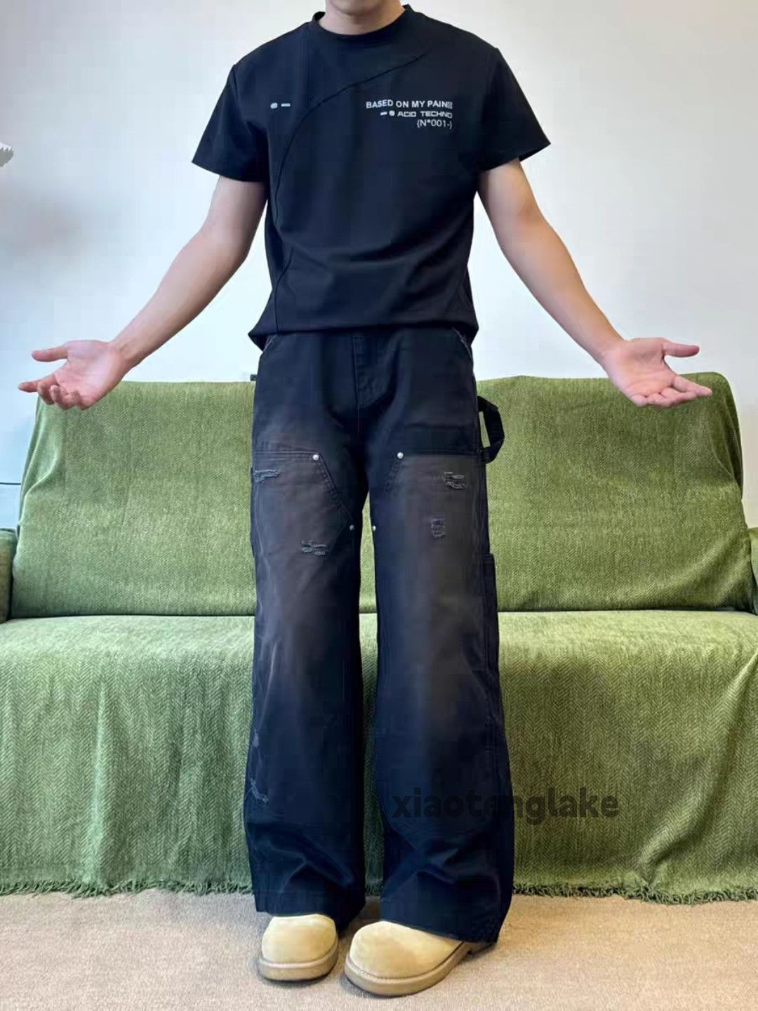 Jean × Vintage washed faded cleanfit skate hiphop carpenter jeans Size US 30 / EU 46 - 2 Thumbnail