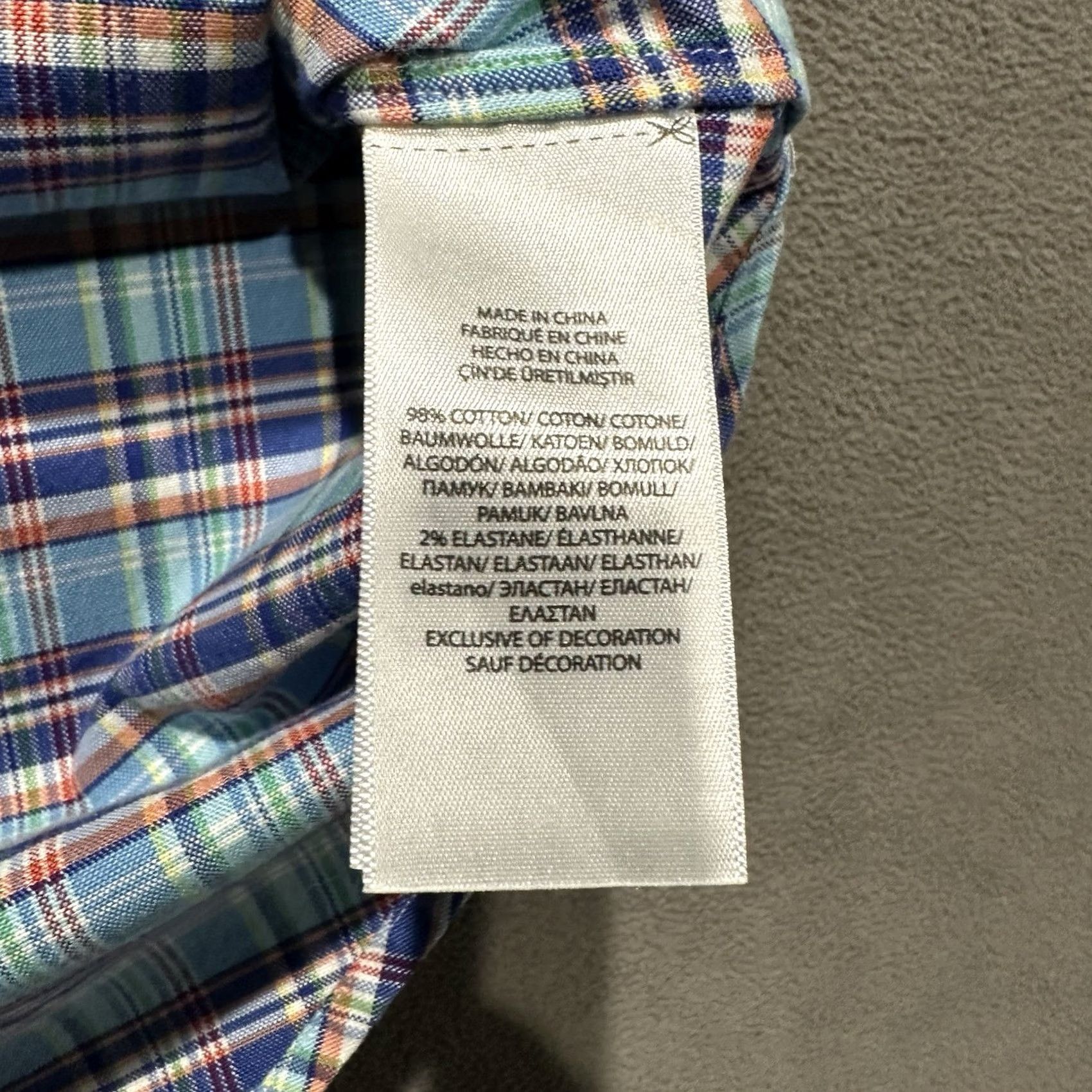 Ralph Lauren Ralph Lauren Shirt Mens M Light Blue Plaid Slim Fit Stretch Oxford Long Sleeve Size US M / EU 48-50 / 2 - 6 Thumbnail